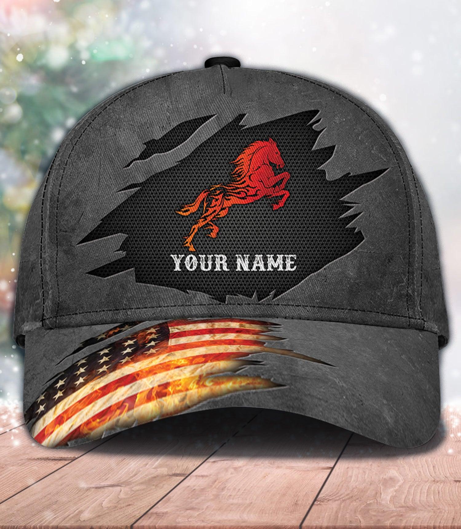 Horse Personalized Classic Cap, Personalized Gift for Horse Lovers Trucker Hats Custom Hats Gifts For Men & Women