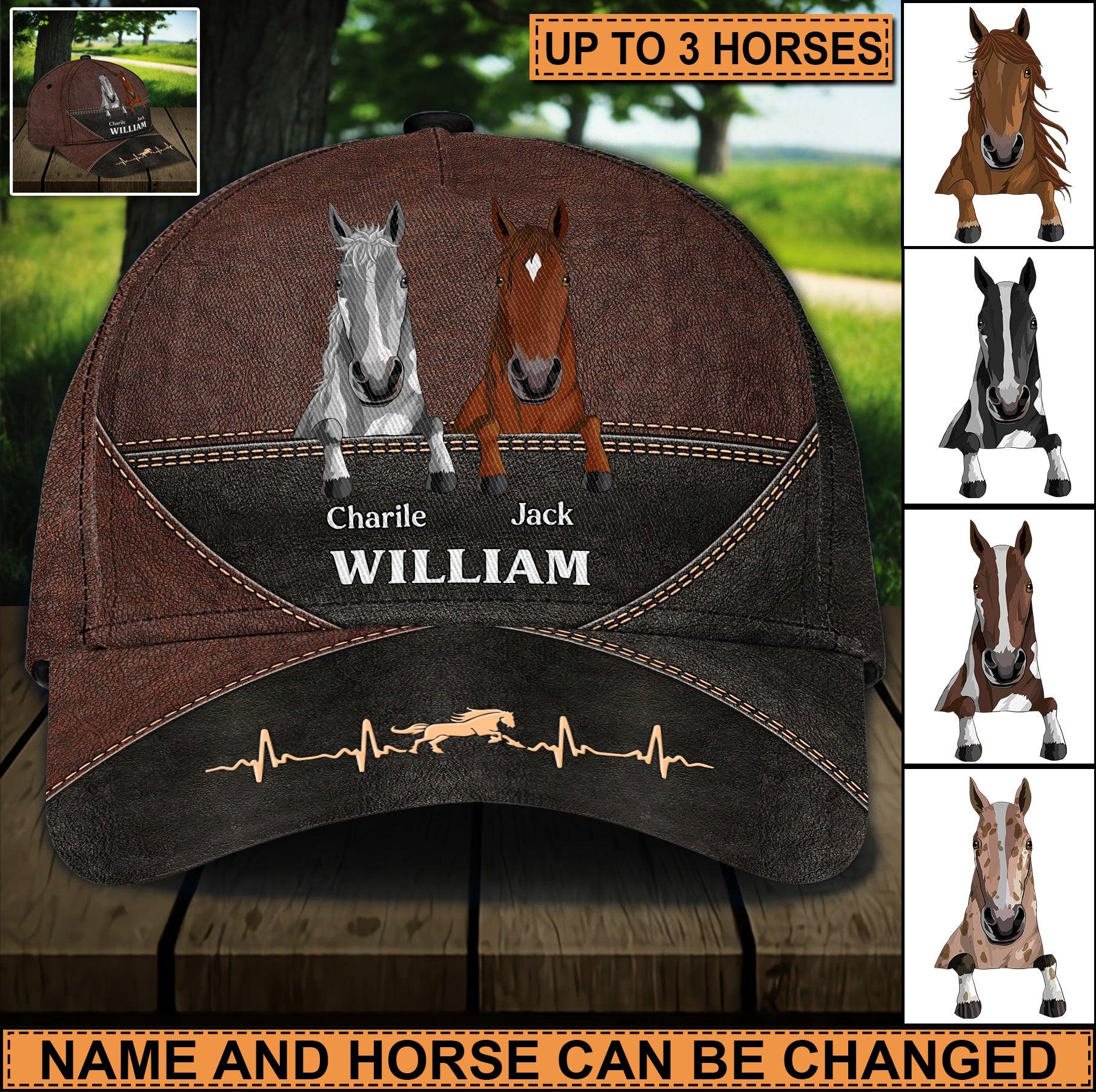 Horse Personalized Classic Cap, Personalized Gift for Horse Lovers Trucker Hats Custom Hats Gifts For Men & Women