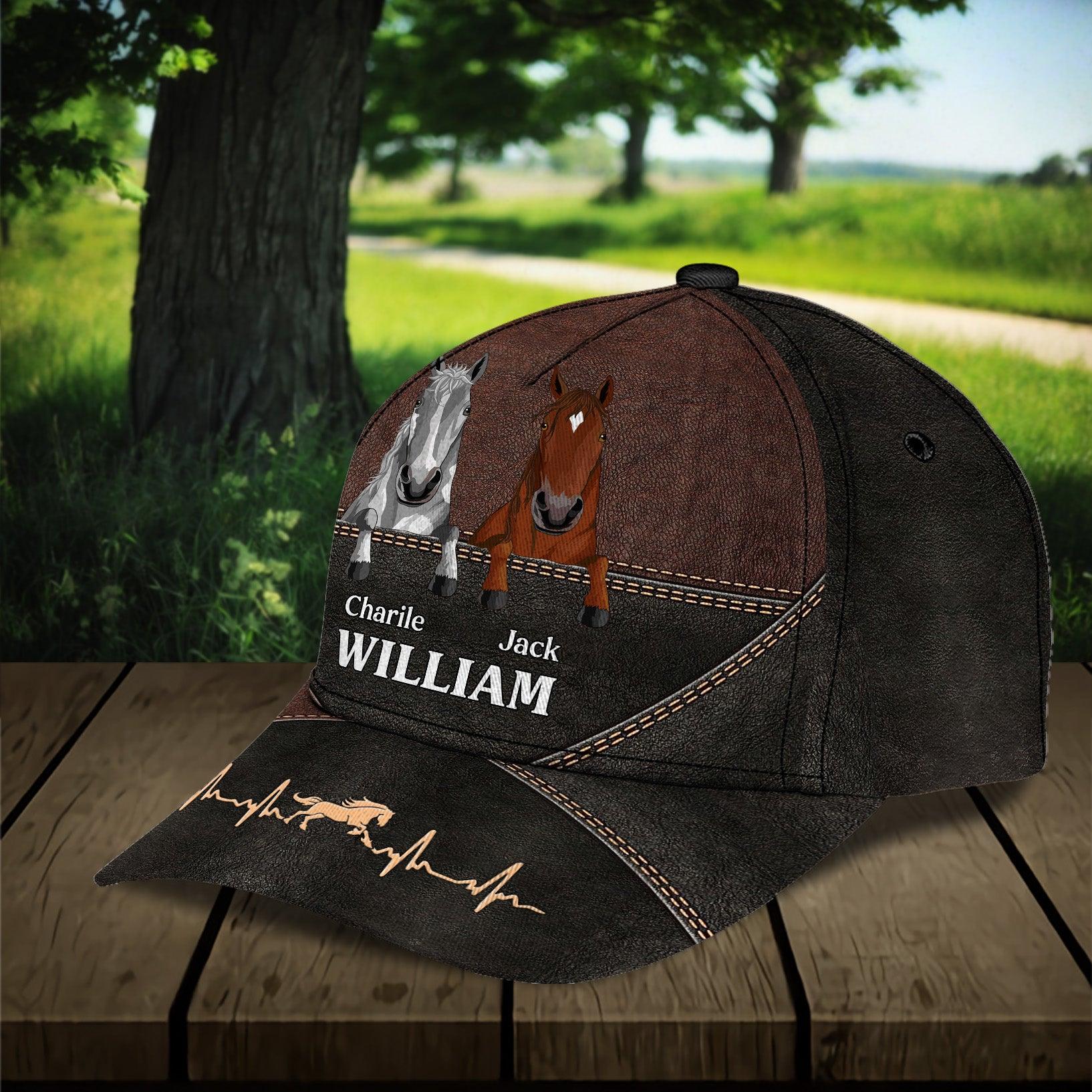 Horse Personalized Classic Cap, Personalized Gift for Horse Lovers Trucker Hats Custom Hats Gifts For Men & Women