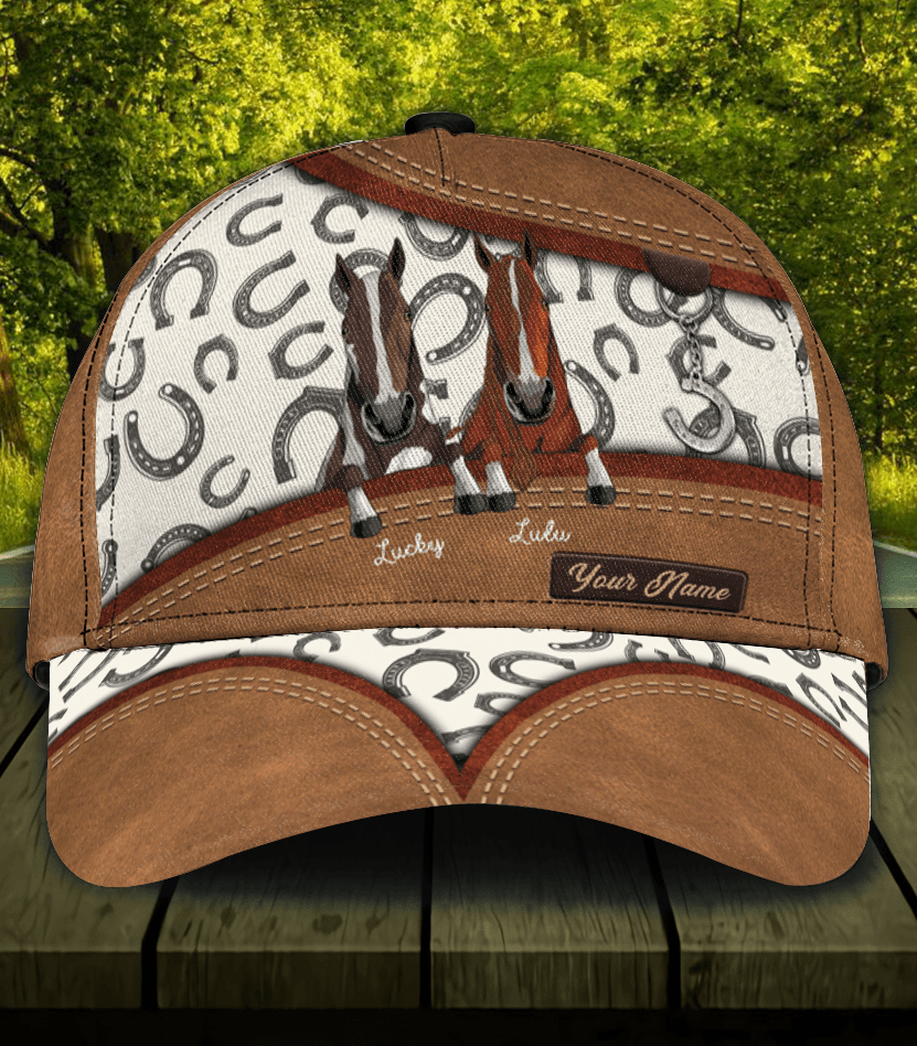 Horse Personalized Classic Cap, Personalized Gift for Horse Lovers Trucker Hats Custom Hats Gifts For Men & Women