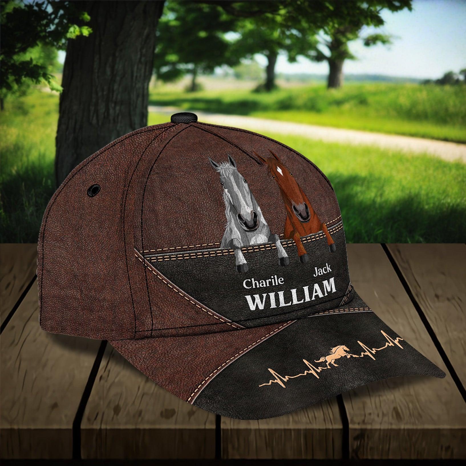 Horse Personalized Classic Cap, Personalized Gift for Horse Lovers Trucker Hats Custom Hats Gifts For Men & Women