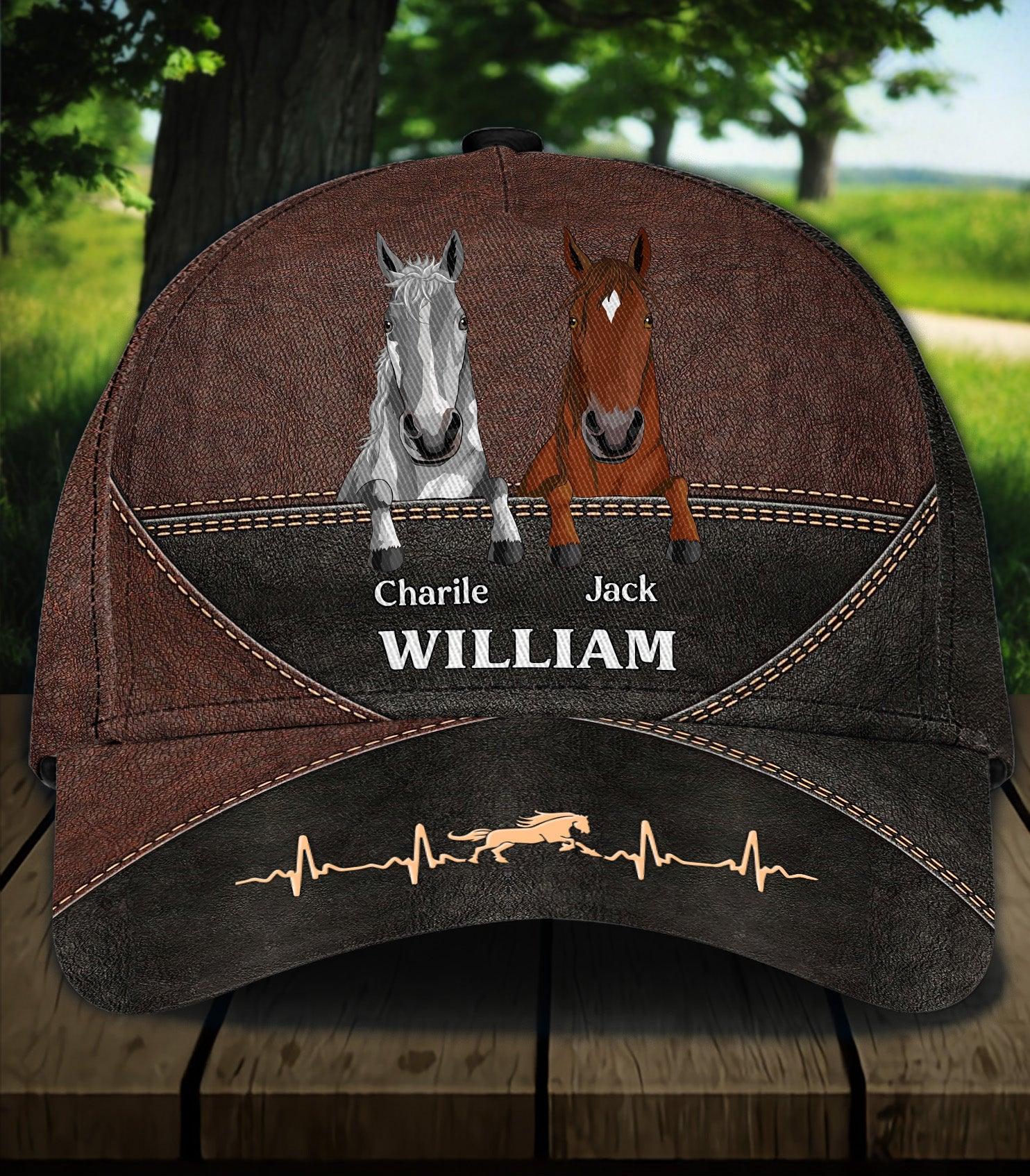 Horse Personalized Classic Cap, Personalized Gift for Horse Lovers Trucker Hats Custom Hats Gifts For Men & Women