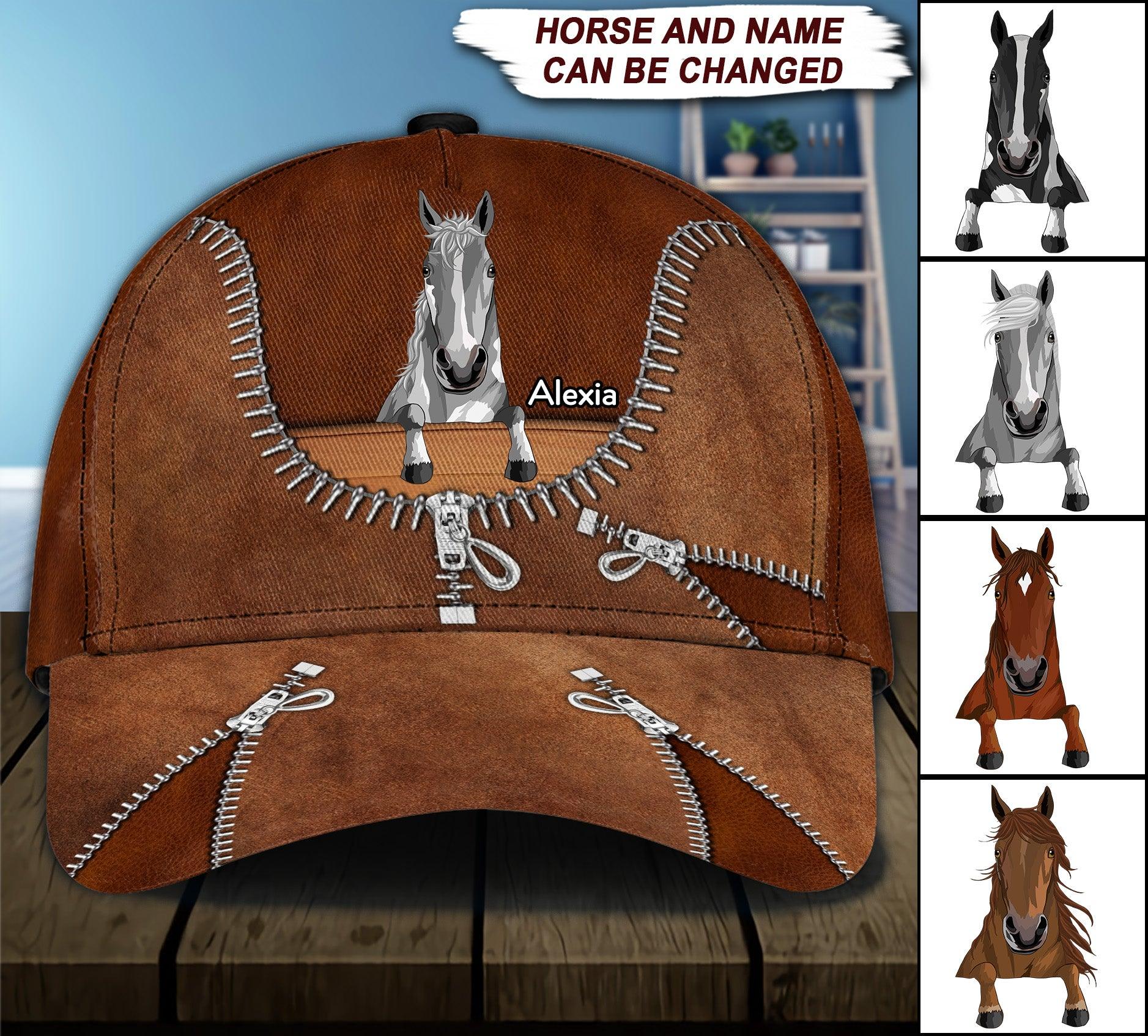 Horse Personalized Classic Cap, Personalized Gift for Horse Lovers Trucker Hats Custom Hats Gifts For Men & Women