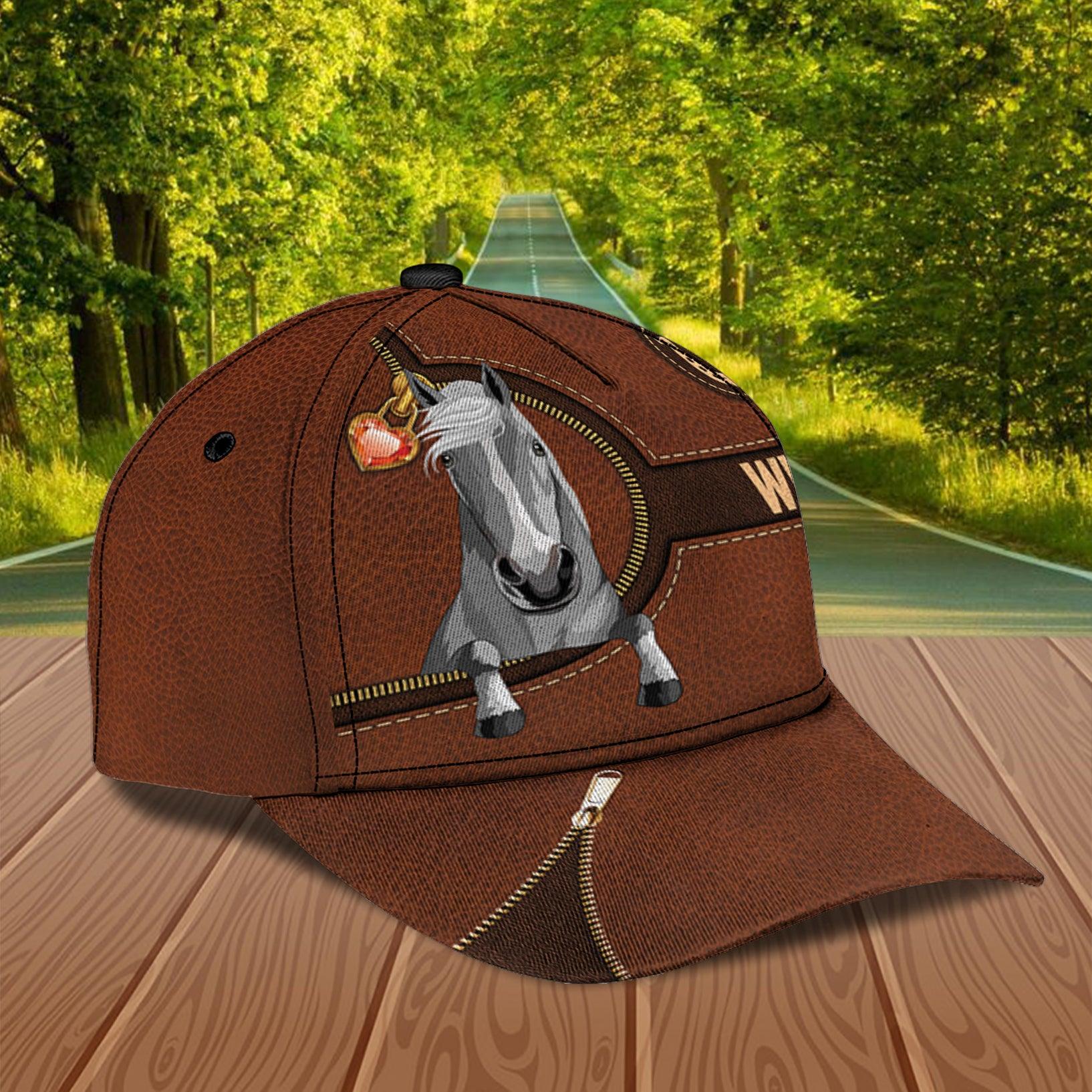 Horse Personalized Classic Cap, Personalized Gift for Horse Lovers Trucker Hats Custom Hats Gifts For Men & Women