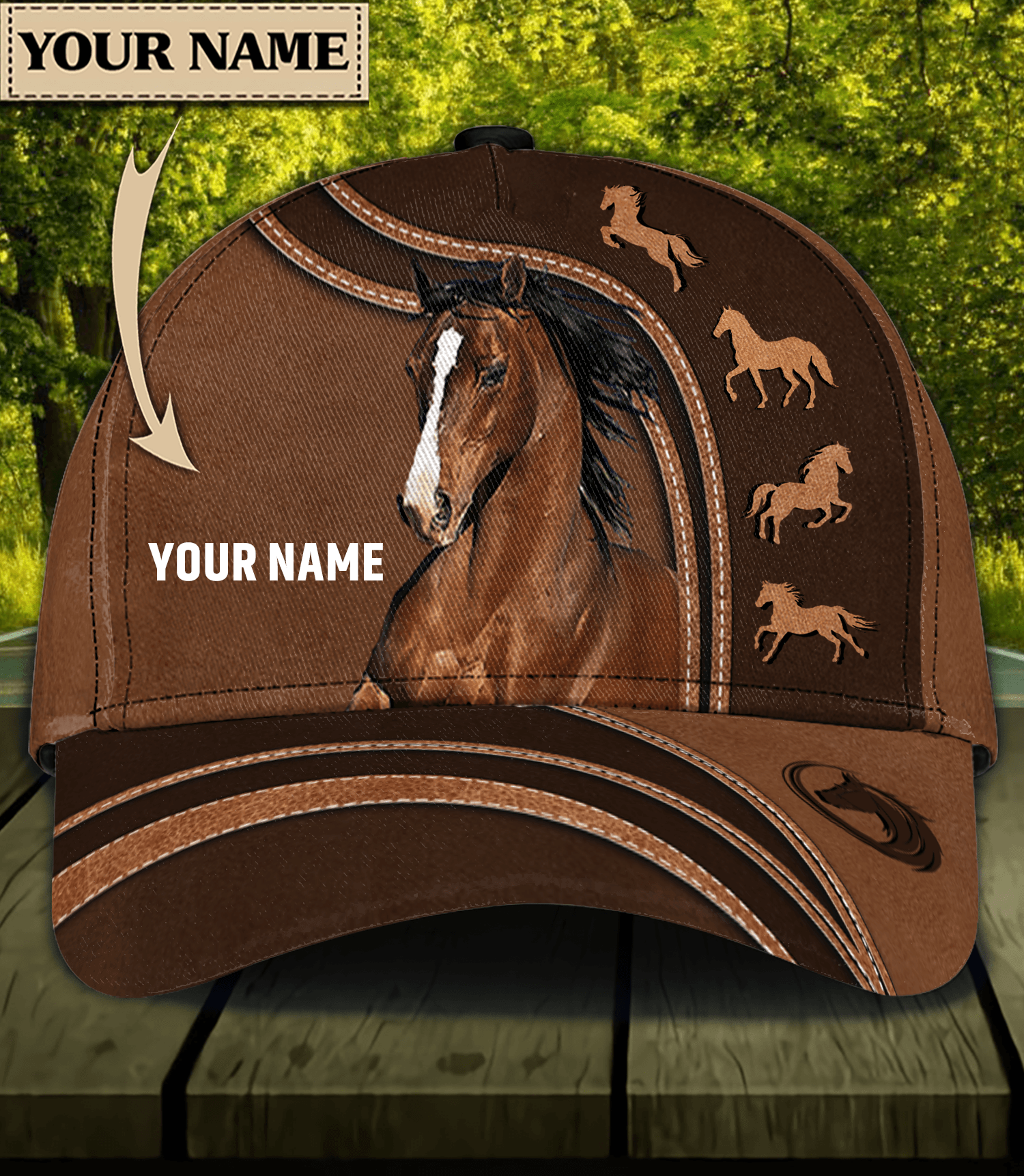 Horse Personalized Classic Cap, Personalized Gift for Horse Lovers Trucker Hats Custom Hats Gifts For Men & Women