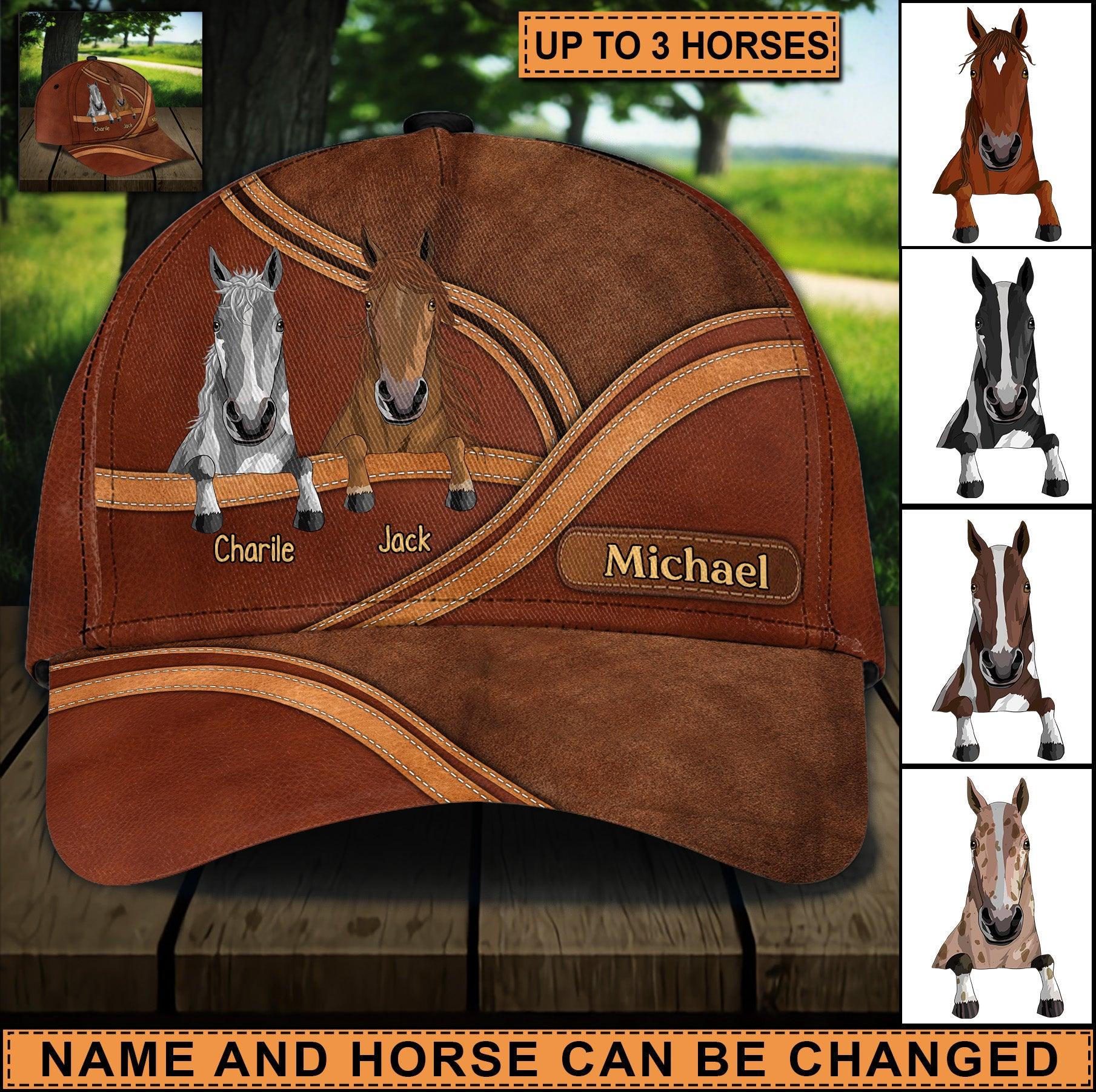 Horse Personalized Classic Cap, Personalized Gift for Horse Lovers Trucker Hats Custom Hats Gifts For Men & Women