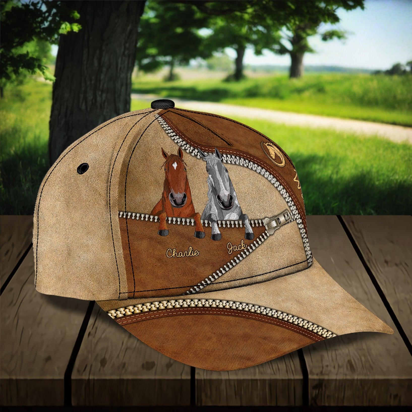 Horse Personalized Classic Cap, Personalized Gift for Horse Lovers Trucker Hats Custom Hats Gifts For Men & Women