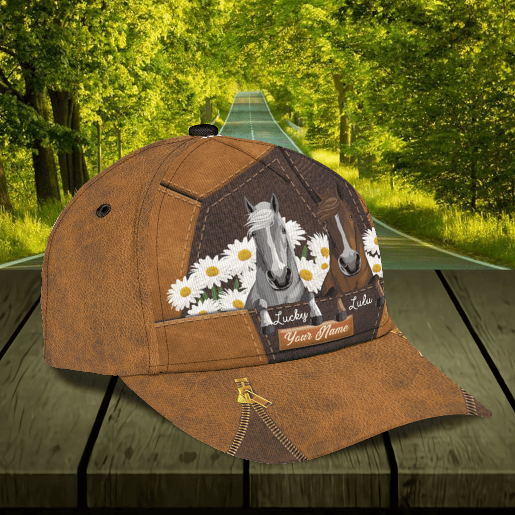 Horse Personalized Classic Cap, Personalized Gift for Horse Lovers Trucker Hats Custom Hats Gifts For Men & Women