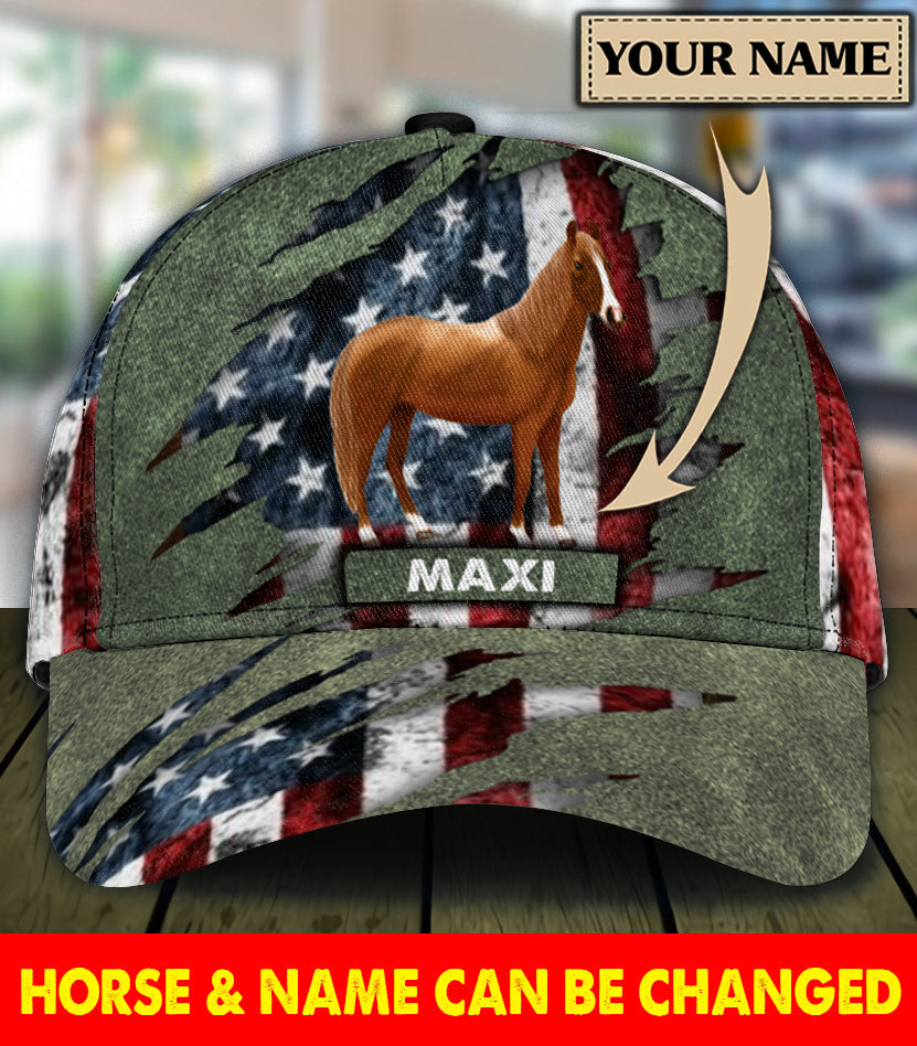 Horse Personalized Classic Cap, Personalized Gift for Horse Lovers Trucker Hats Custom Hats Gifts For Men & Women