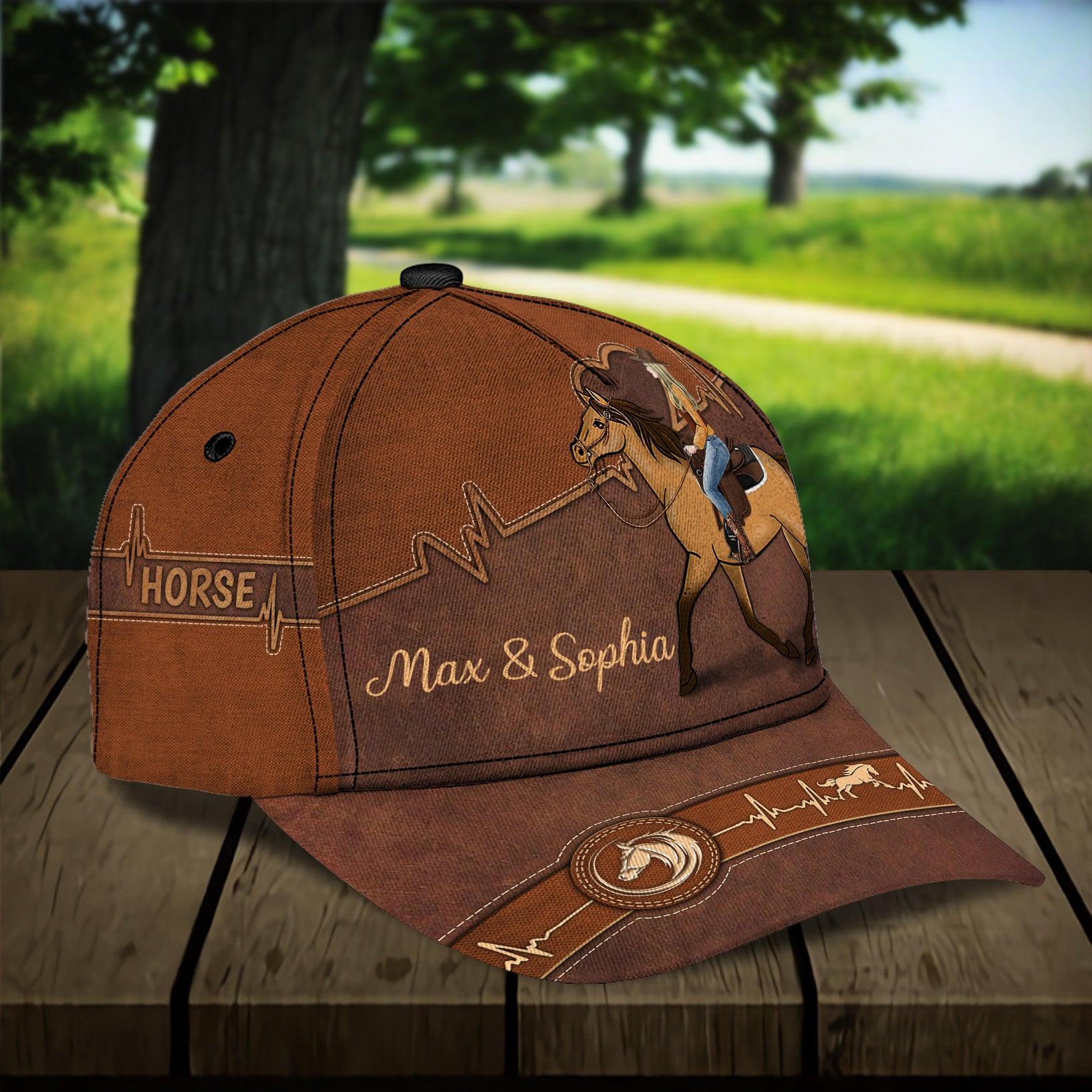 Horse Personalized Classic Cap, Personalized Gift for Horse Lovers Trucker Hats Custom Hats Gifts For Men & Women