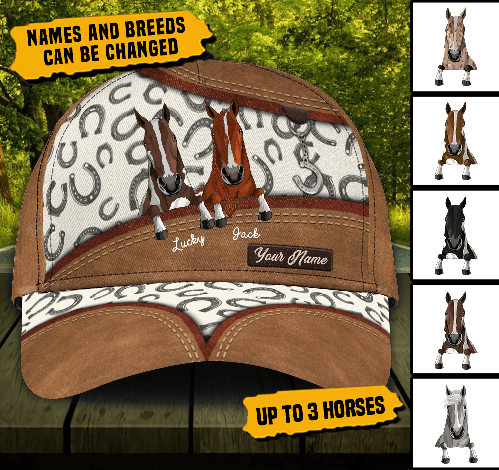 Horse Personalized Classic Cap, Personalized Gift for Horse Lovers Trucker Hats Custom Hats Gifts For Men & Women