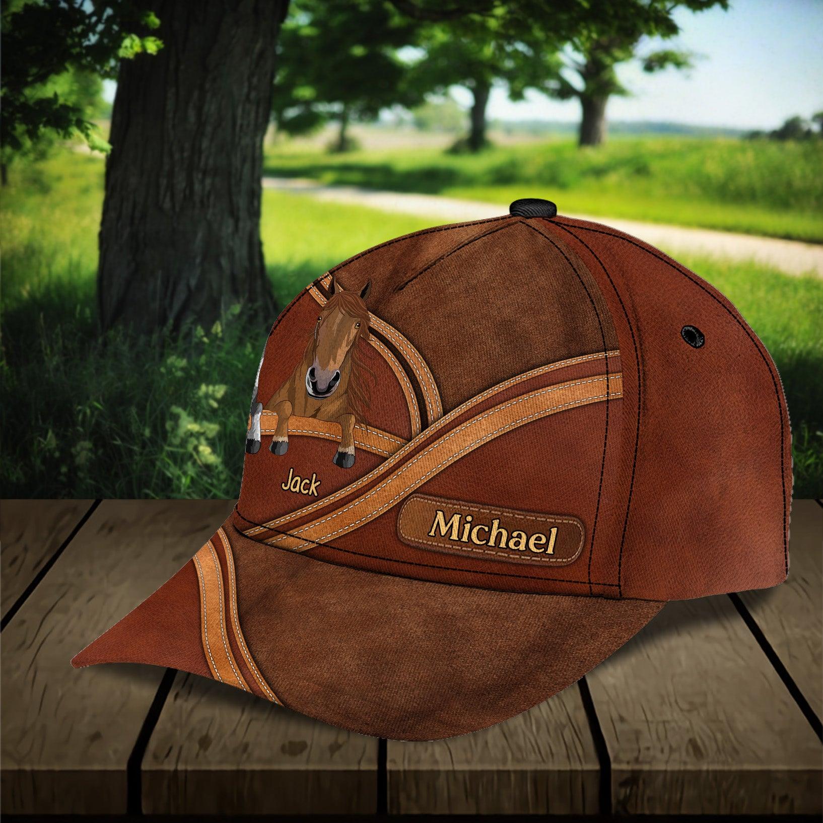 Horse Personalized Classic Cap, Personalized Gift for Horse Lovers Trucker Hats Custom Hats Gifts For Men & Women