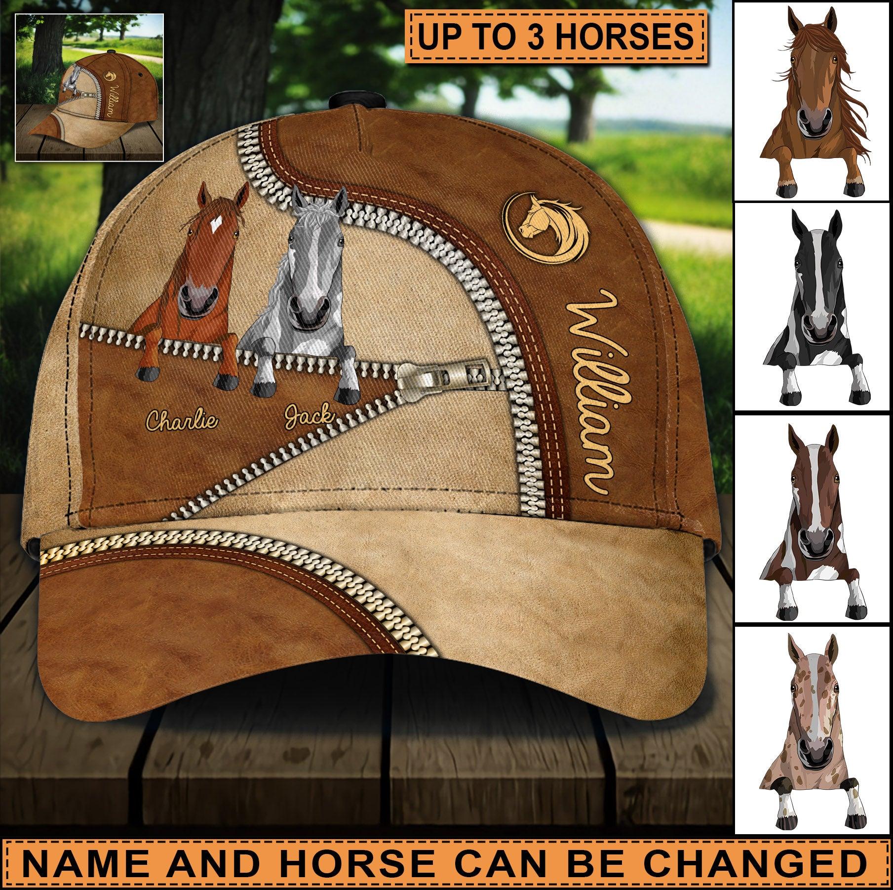 Horse Personalized Classic Cap, Personalized Gift for Horse Lovers Trucker Hats Custom Hats Gifts For Men & Women
