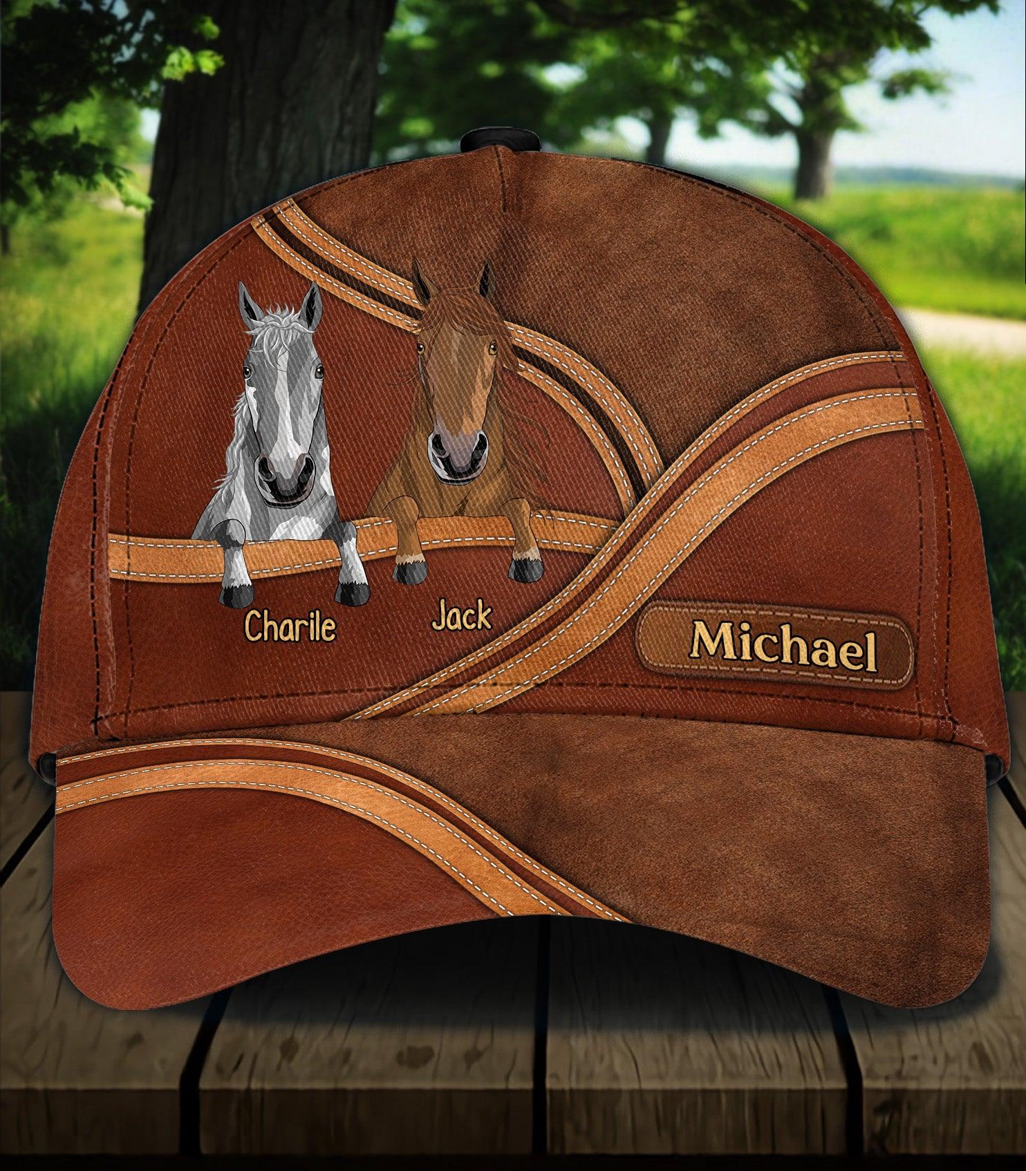 Horse Personalized Classic Cap, Personalized Gift for Horse Lovers Trucker Hats Custom Hats Gifts For Men & Women