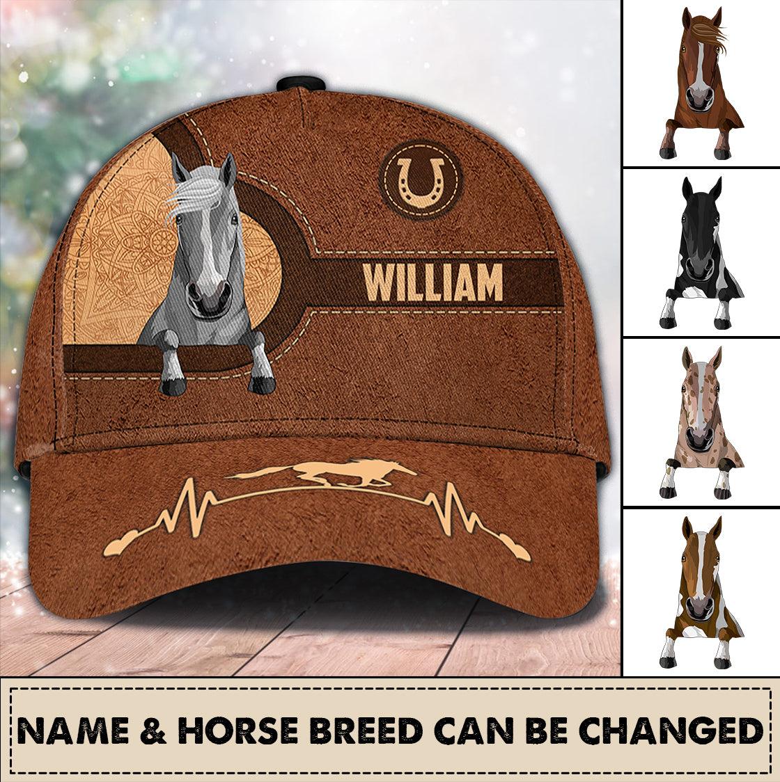 Horse Personalized Classic Cap, Personalized Gift for Horse Lovers Trucker Hats Custom Hats Gifts For Men & Women