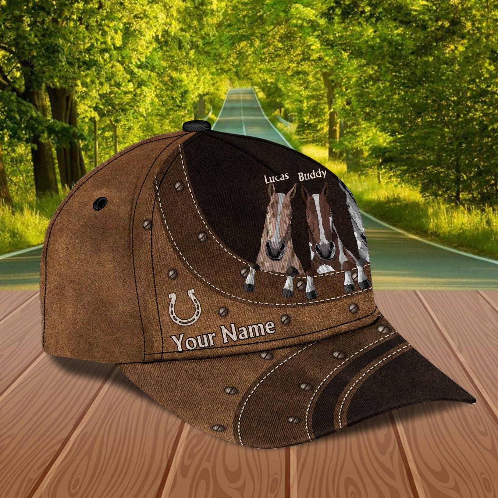 Horse Personalized Classic Cap, Personalized Gift for Horse Lovers Trucker Hats Custom Hats Gifts For Men & Women