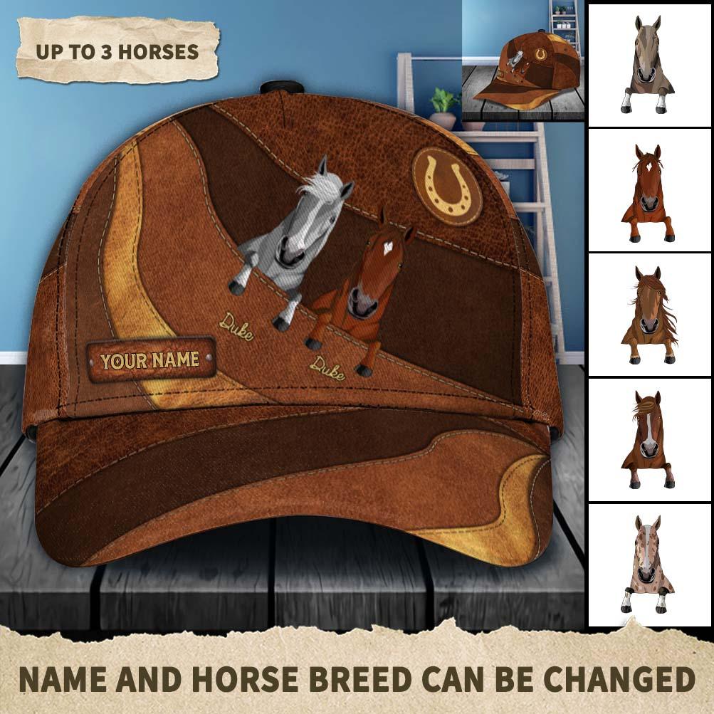 Horse Personalized Classic Cap, Personalized Gift for Horse Lovers Trucker Hats Custom Hats Gifts For Men & Women