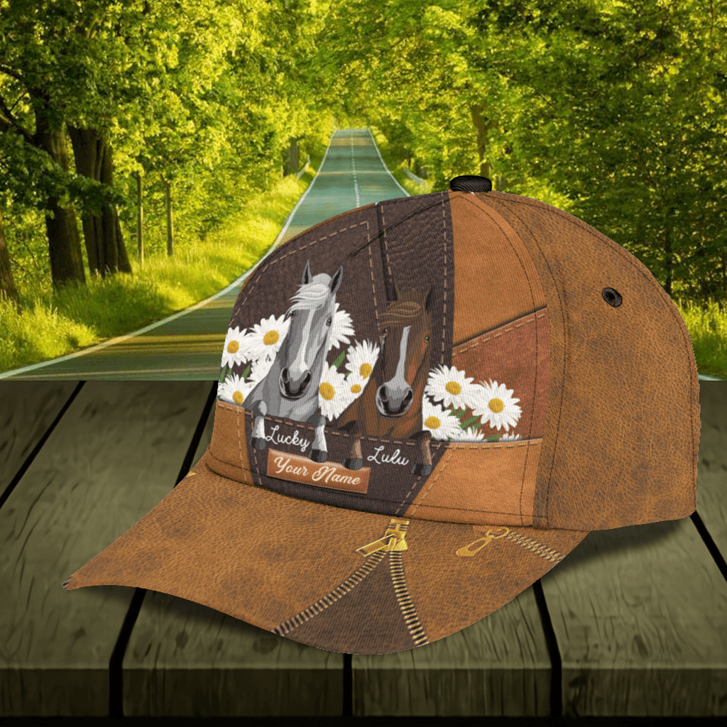Horse Personalized Classic Cap, Personalized Gift for Horse Lovers Trucker Hats Custom Hats Gifts For Men & Women