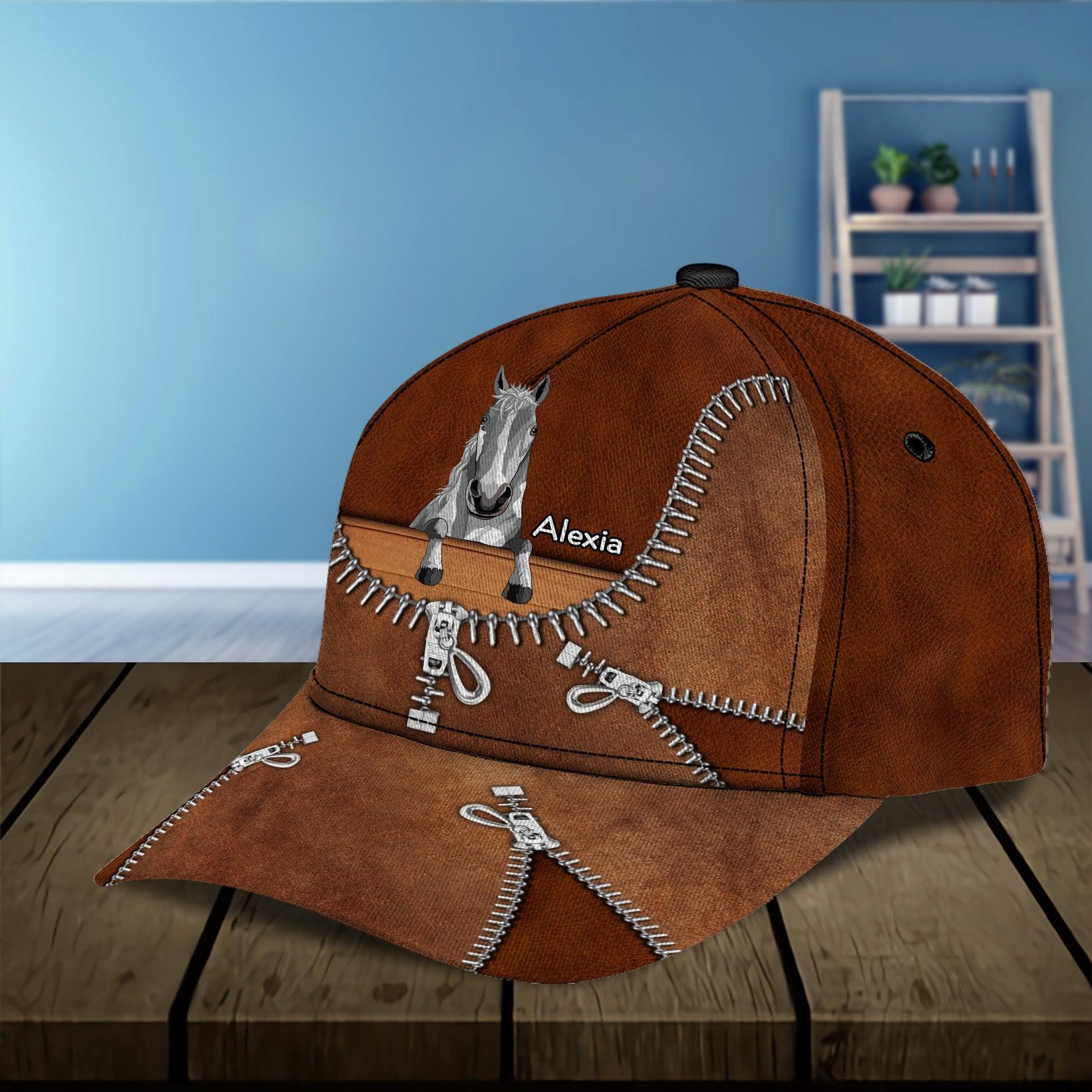 Horse Personalized Classic Cap, Personalized Gift for Horse Lovers Trucker Hats Custom Hats Gifts For Men & Women