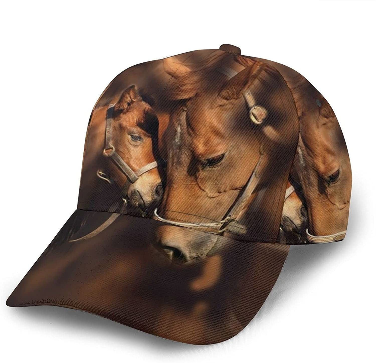 Horse Print Classic Baseball 3D Cap Adjustable Twill Sports Dad Hats for Unisex Trucker Hats Custom Hats Gifts For Men & Women