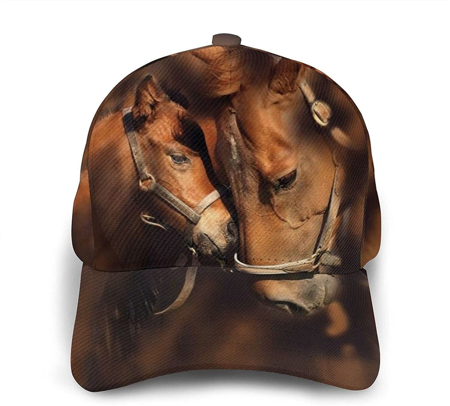 Horse Print Classic Baseball 3D Cap Adjustable Twill Sports Dad Hats for Unisex Trucker Hats Custom Hats Gifts For Men & Women