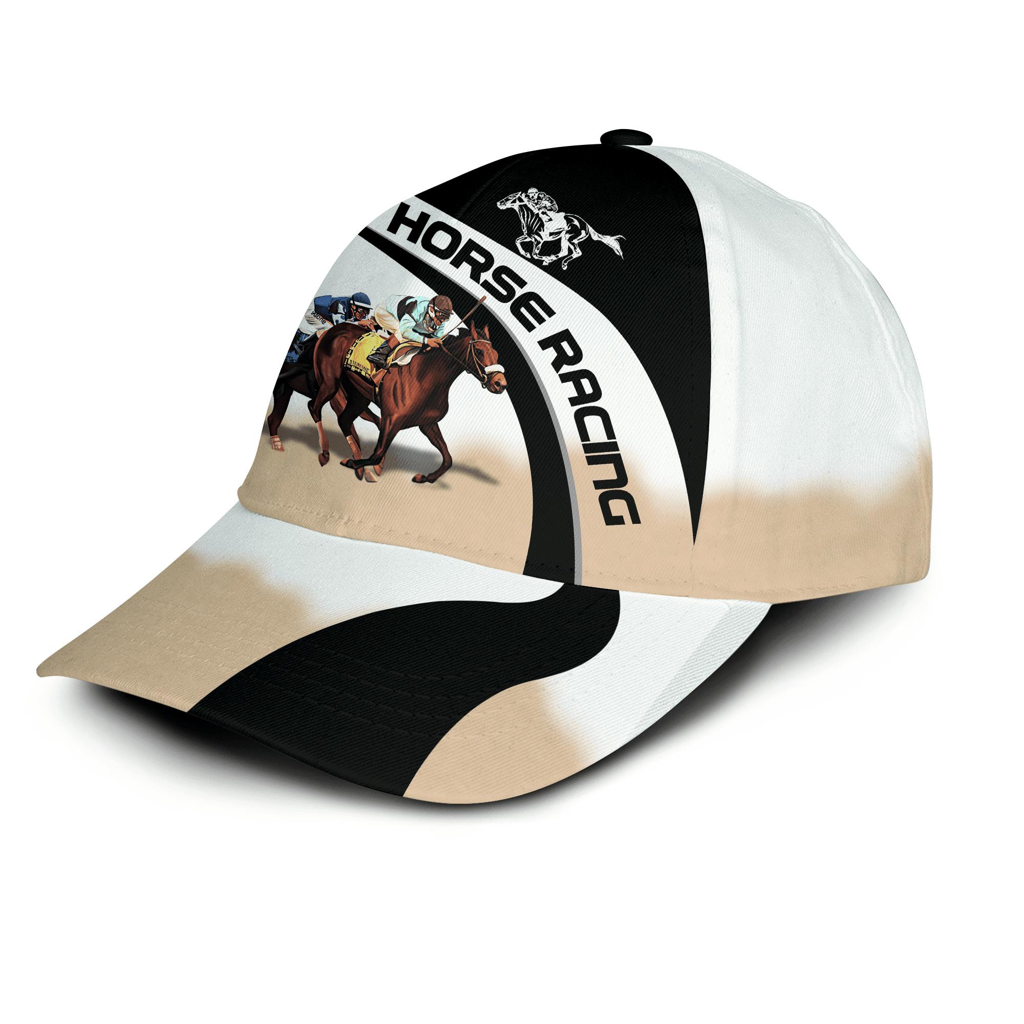 Horse Racing Black Hat Classic Cap Trucker Hats Custom Hats Gifts For Men & Women