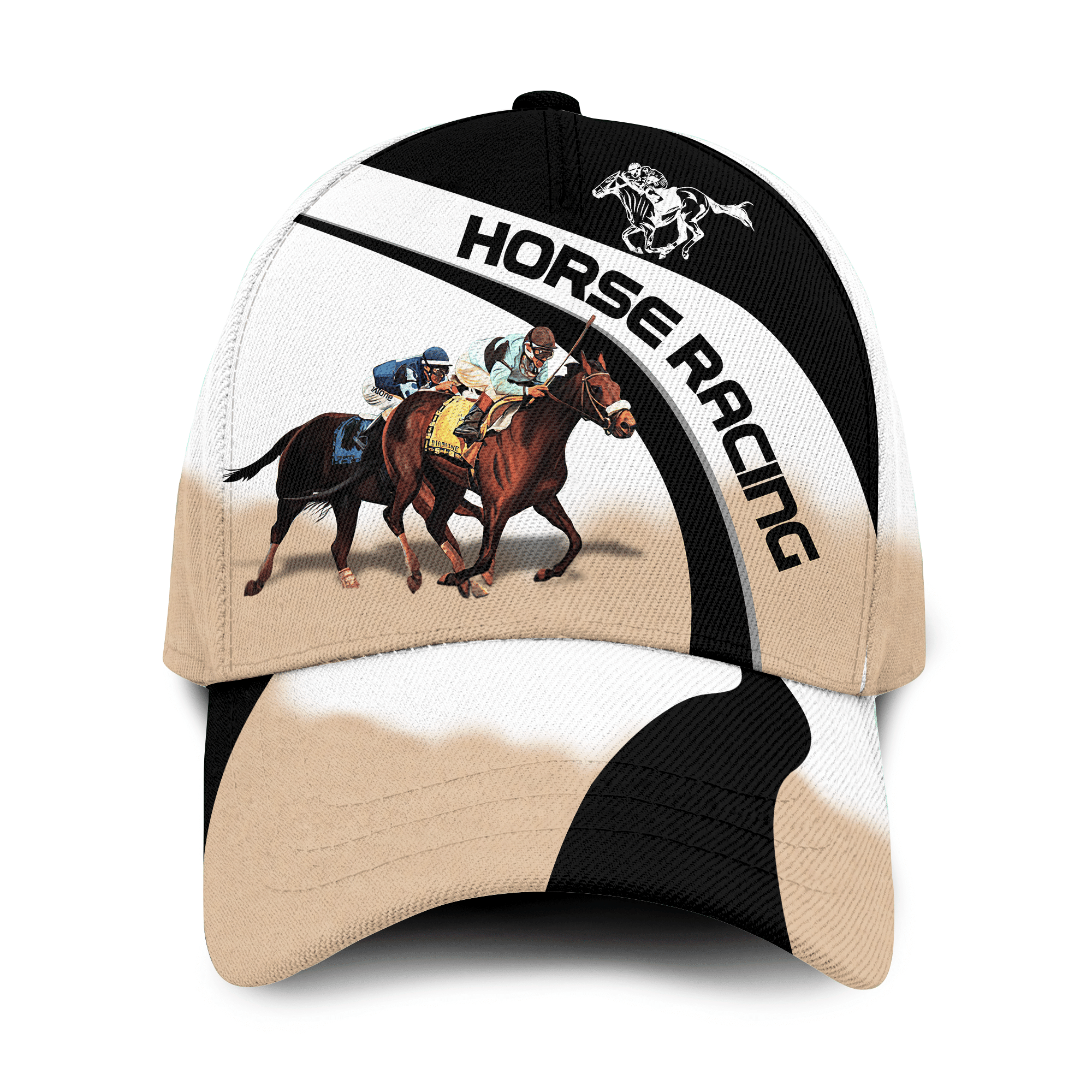 Horse Racing Black Hat Classic Cap Trucker Hats Custom Hats Gifts For Men & Women