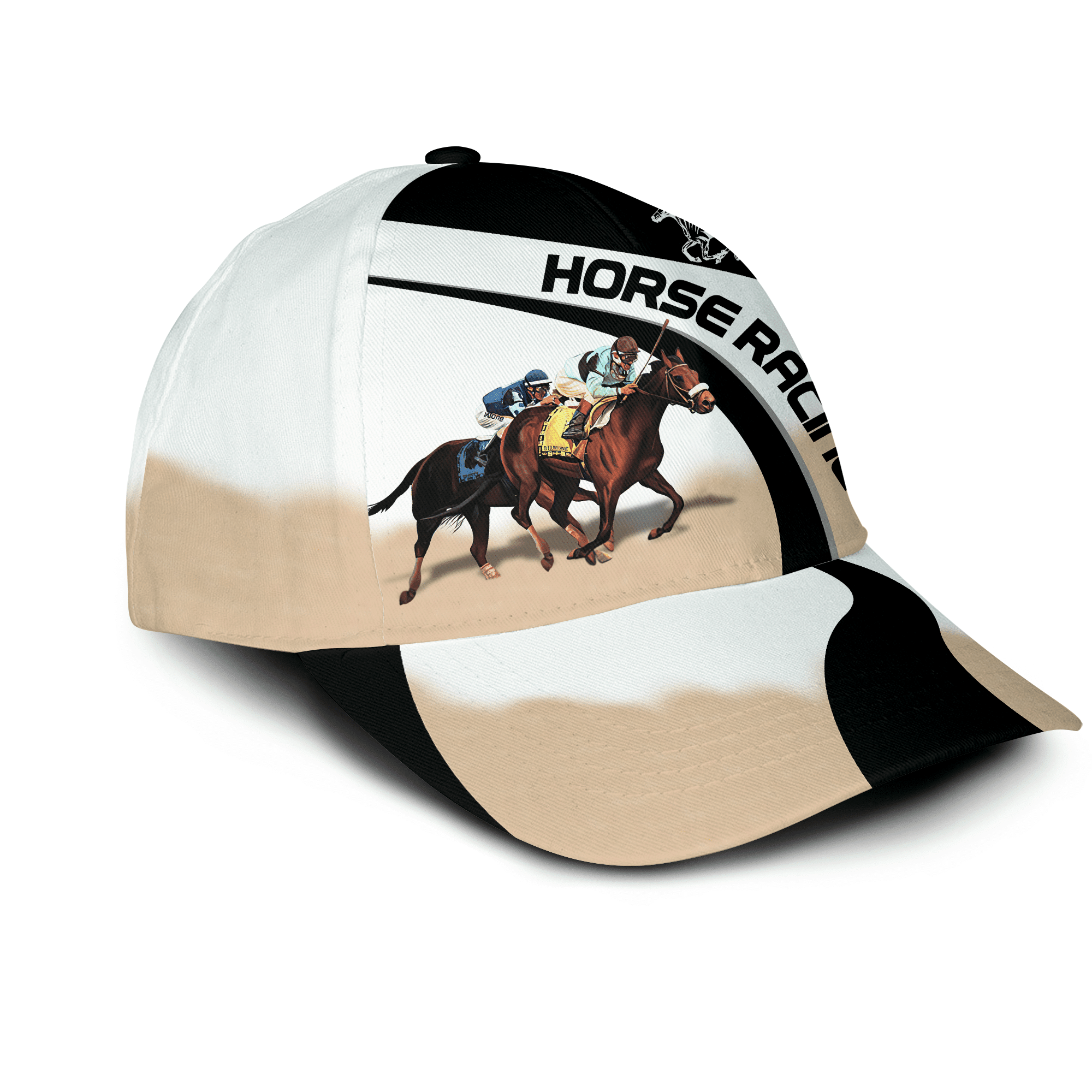 Horse Racing Black Hat Classic Cap Trucker Hats Custom Hats Gifts For Men & Women