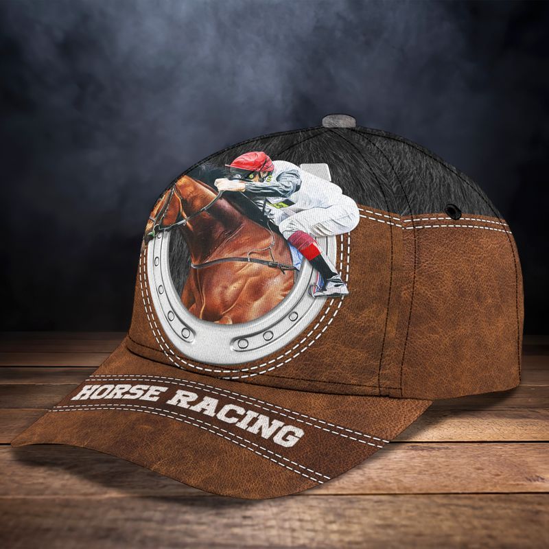 Horse Racing Brown Fashionable Classic Cap Baseball Cap Trucker Hats Custom Hats Gifts For Men & Women