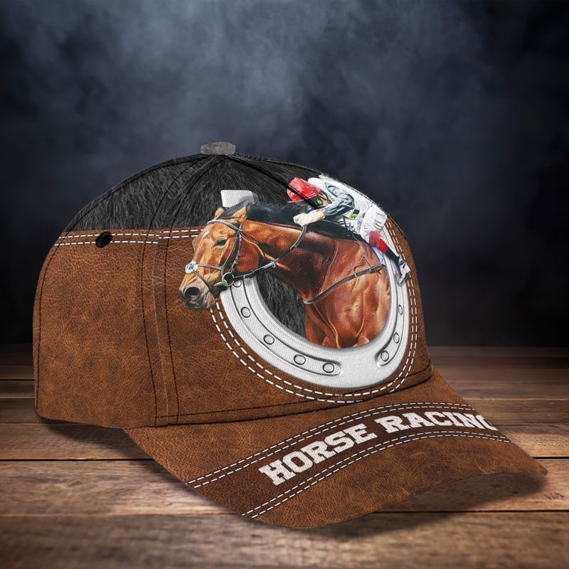 Horse Racing Brown Fashionable Classic Cap Baseball Cap Trucker Hats Custom Hats Gifts For Men & Women