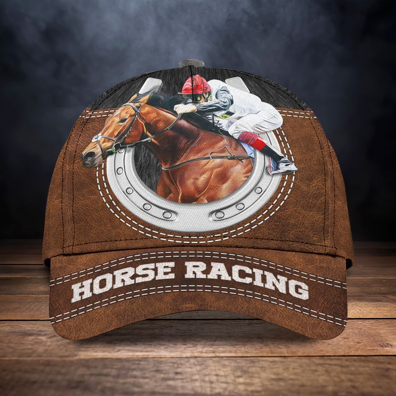 Horse Racing Brown Fashionable Classic Cap Baseball Cap Trucker Hats Custom Hats Gifts For Men & Women