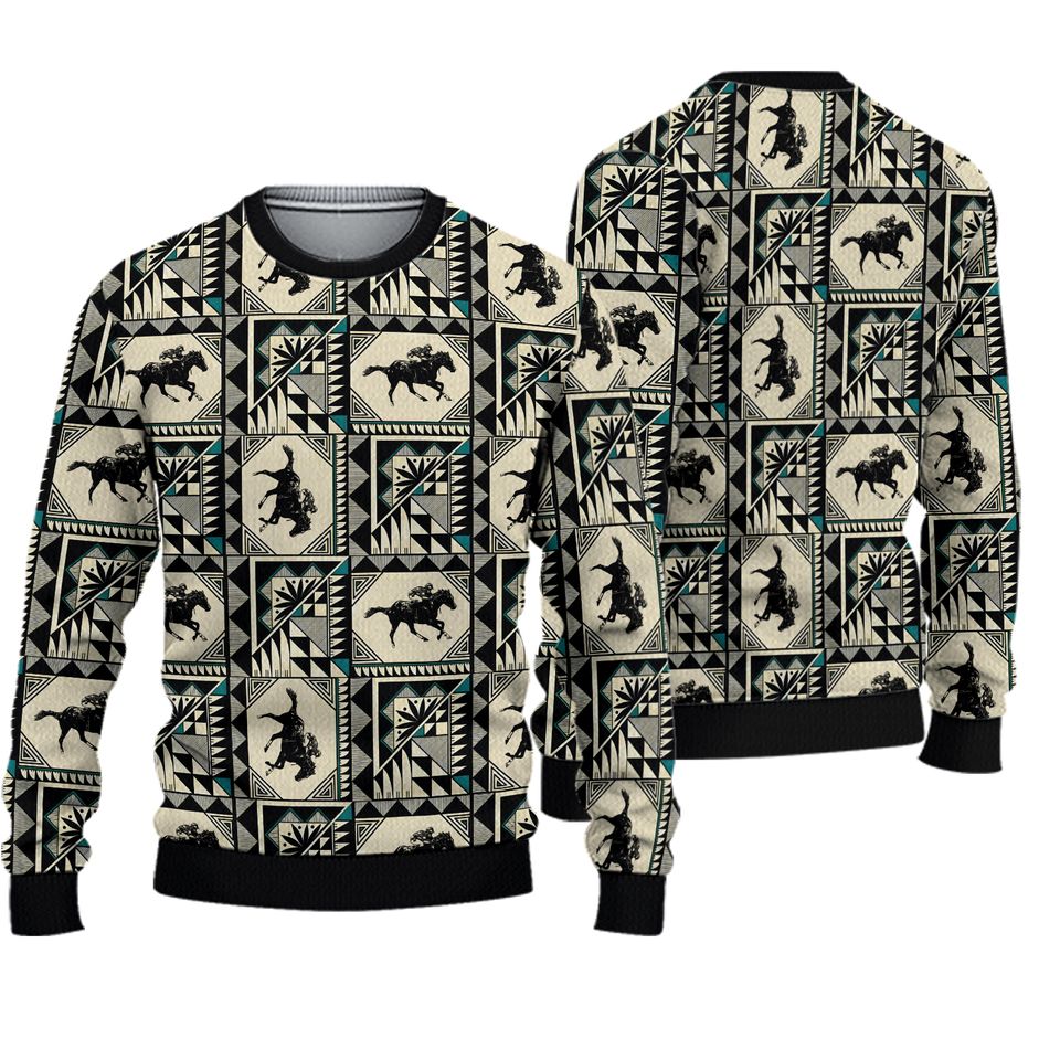 Horse Racing Native Ugly Christmas Sweater