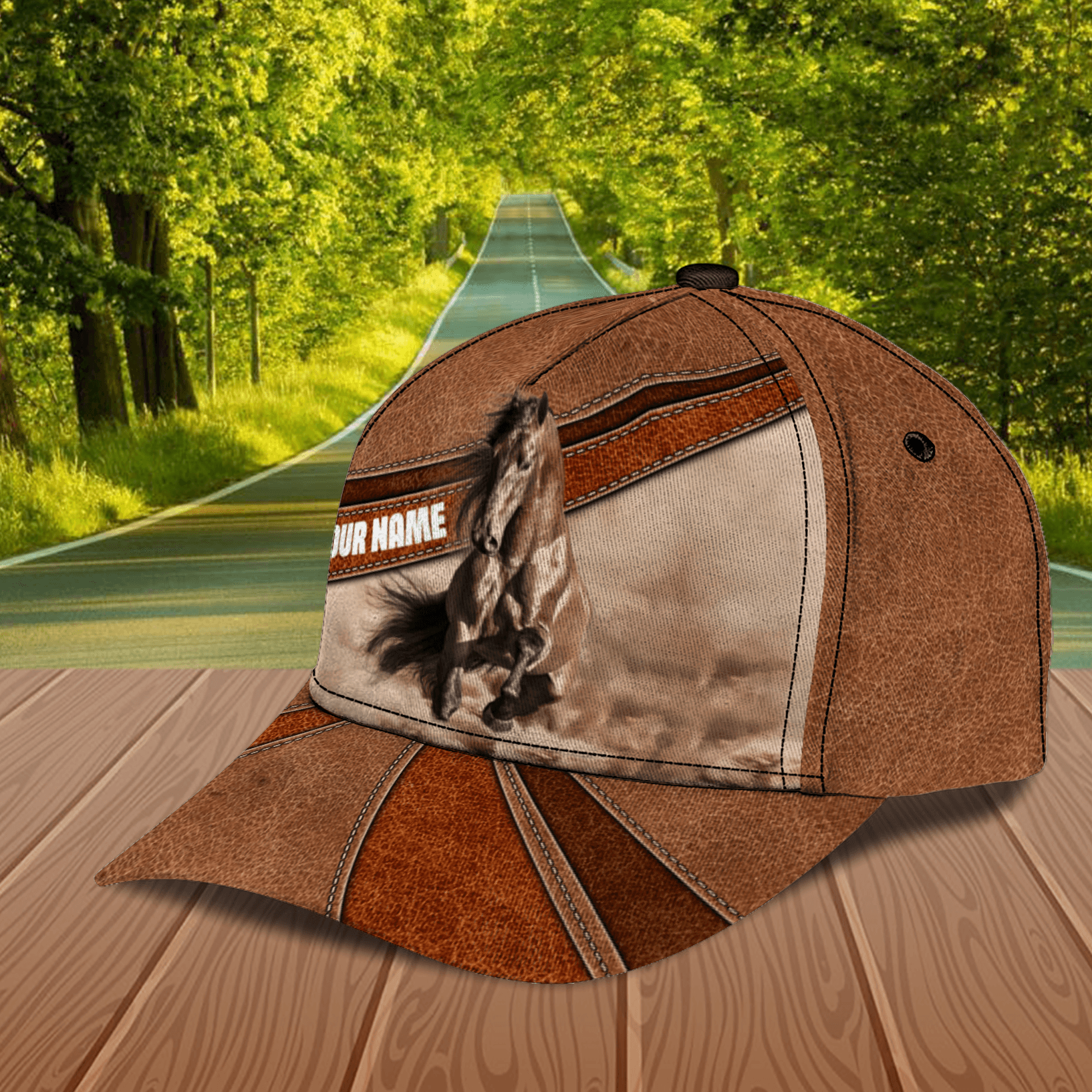 Horse Running Brown Personalized Classic Cap, Personalized Gift for Horse Lovers Trucker Hats Custom Hats Gifts For Men & Women