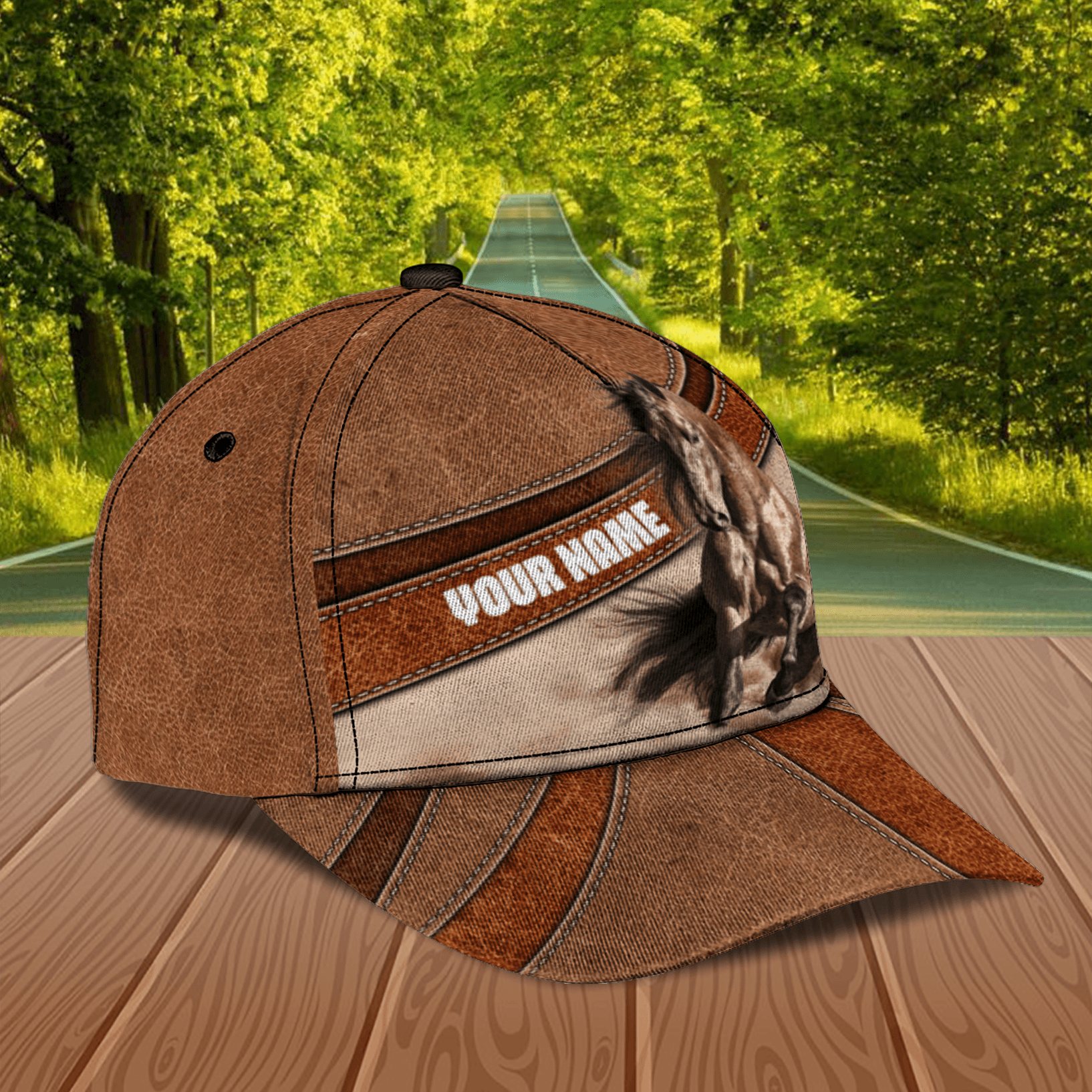 Horse Running Brown Personalized Classic Cap, Personalized Gift for Horse Lovers Trucker Hats Custom Hats Gifts For Men & Women