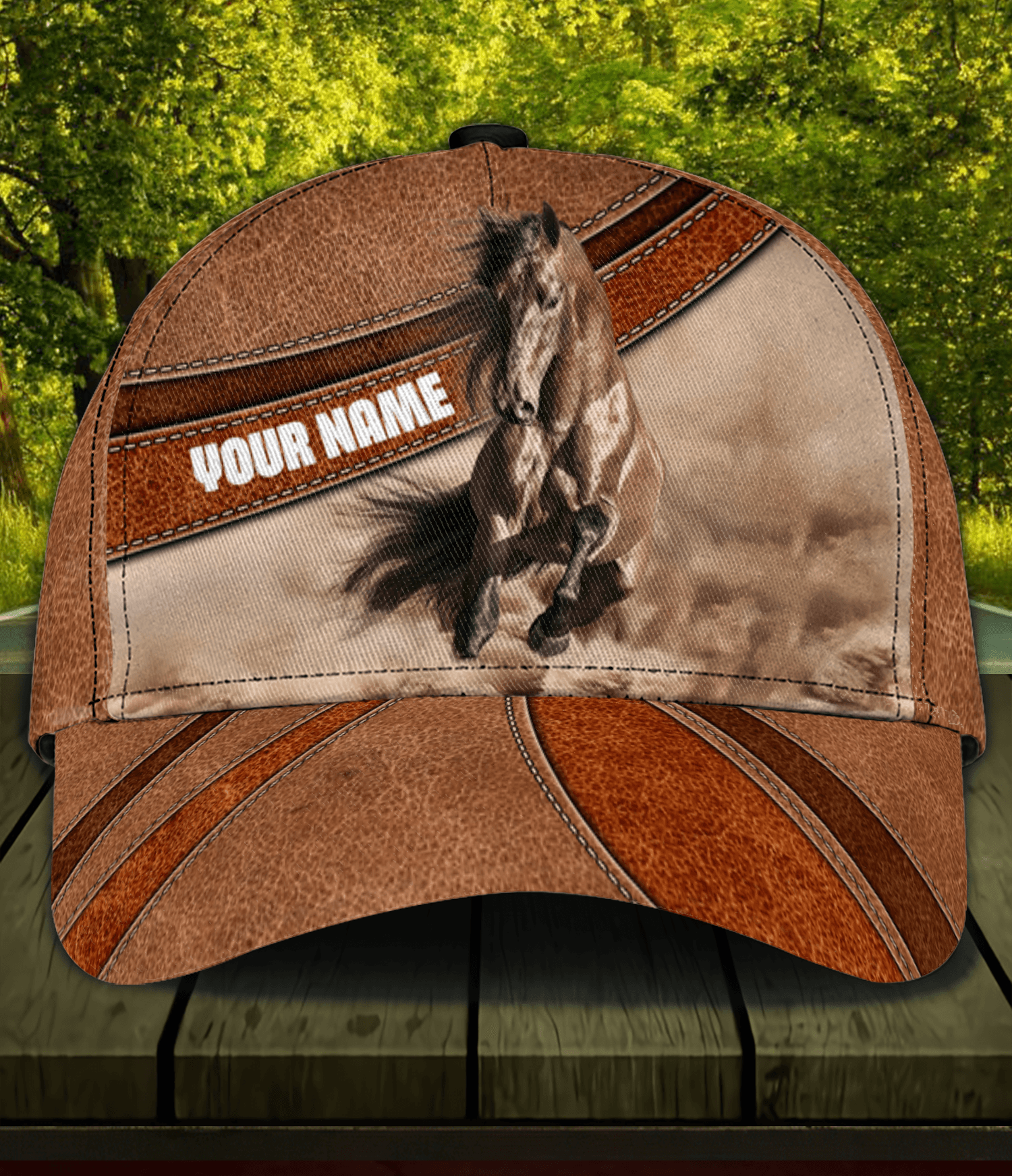 Horse Running Brown Personalized Classic Cap, Personalized Gift for Horse Lovers Trucker Hats Custom Hats Gifts For Men & Women