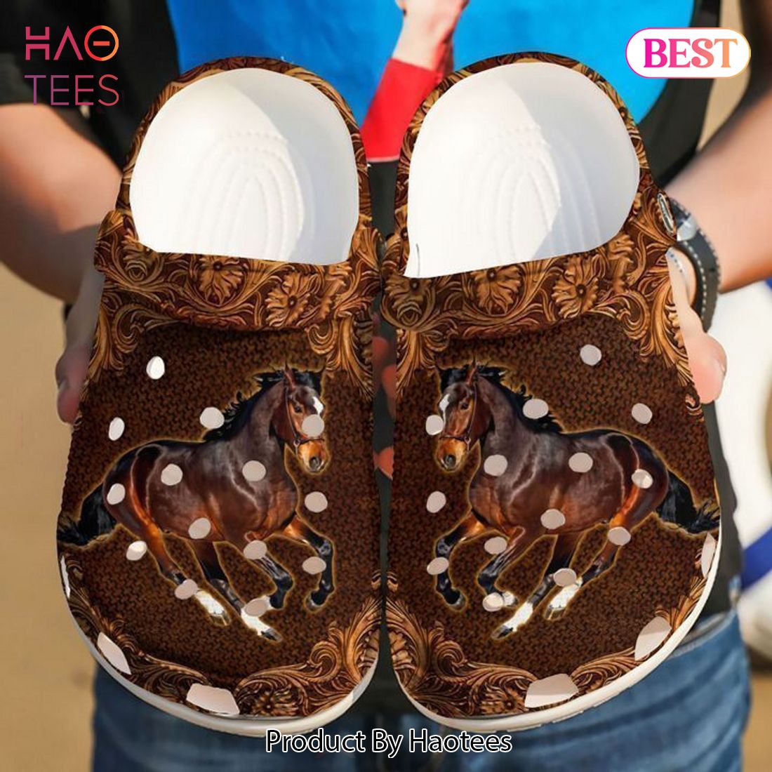 Horse The Charming Classic Animal Crocs Crocband Clogs Shoes Comfortable For Men Women and Kids