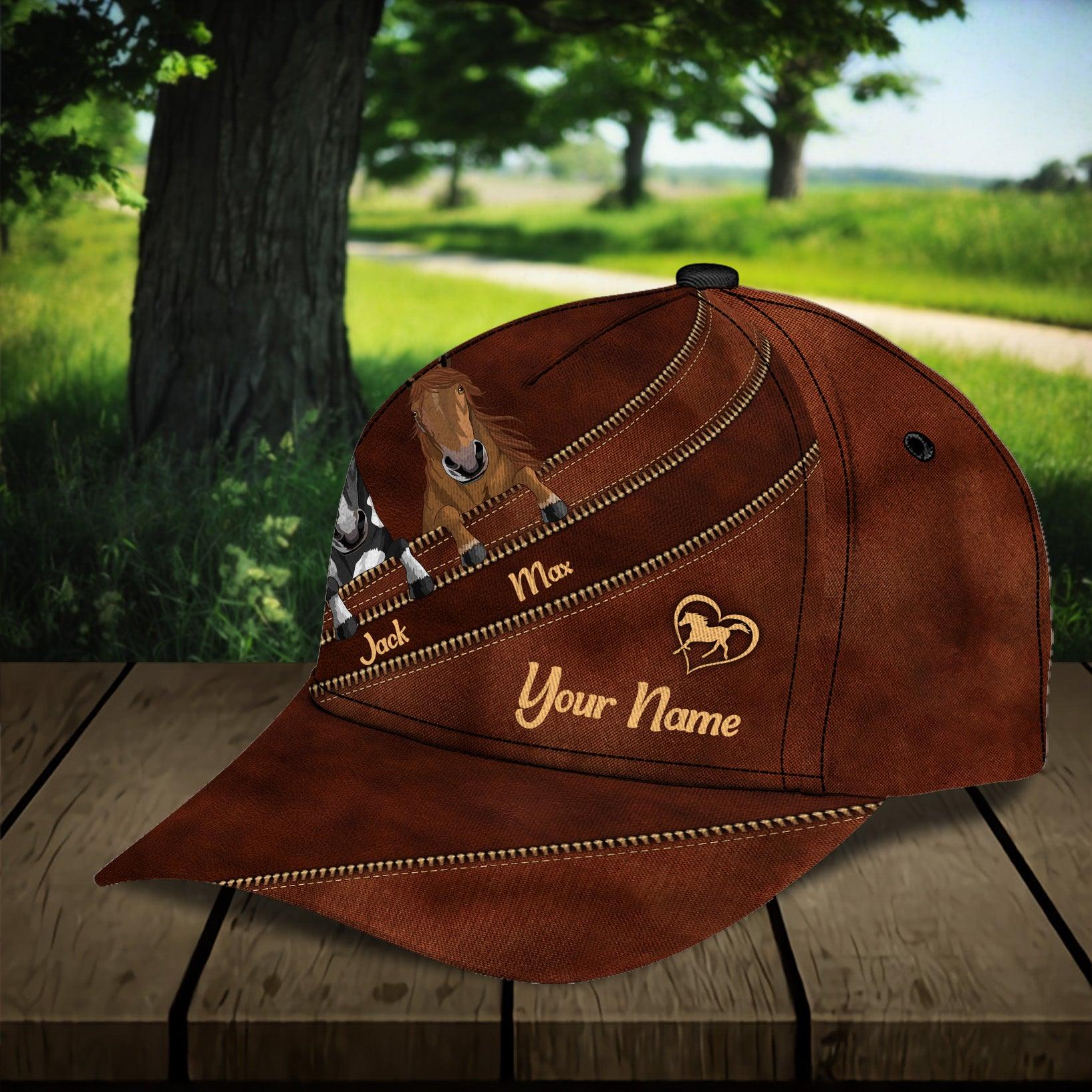 Horse Zipper Personalized Cap, Personalized Gift for Horse Lovers Trucker Hats Custom Hats Gifts For Men & Women