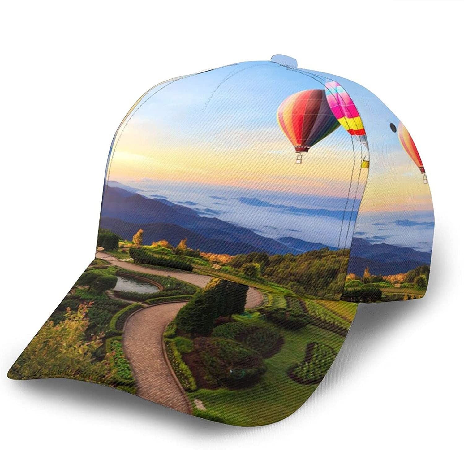 Hot Air Balloon Print Casual Baseball 3D Cap Adjustable Twill Sports Dad Hats for Unisex Trucker Hats Custom Hats Gifts For Men & Women