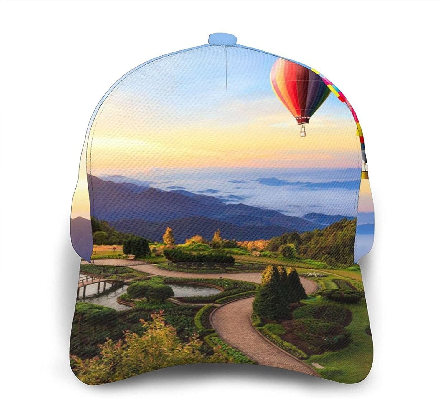 Hot Air Balloon Print Casual Baseball 3D Cap Adjustable Twill Sports Dad Hats for Unisex Trucker Hats Custom Hats Gifts For Men & Women