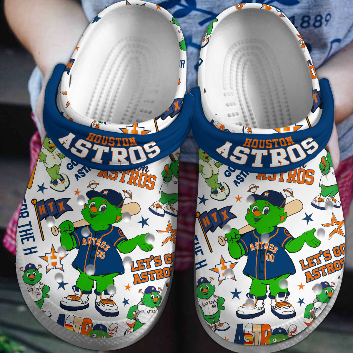 Houston Astros Baseball MLB Sport Crocs Crocband Clogs Shoes Comfortable For Men Women and Kids