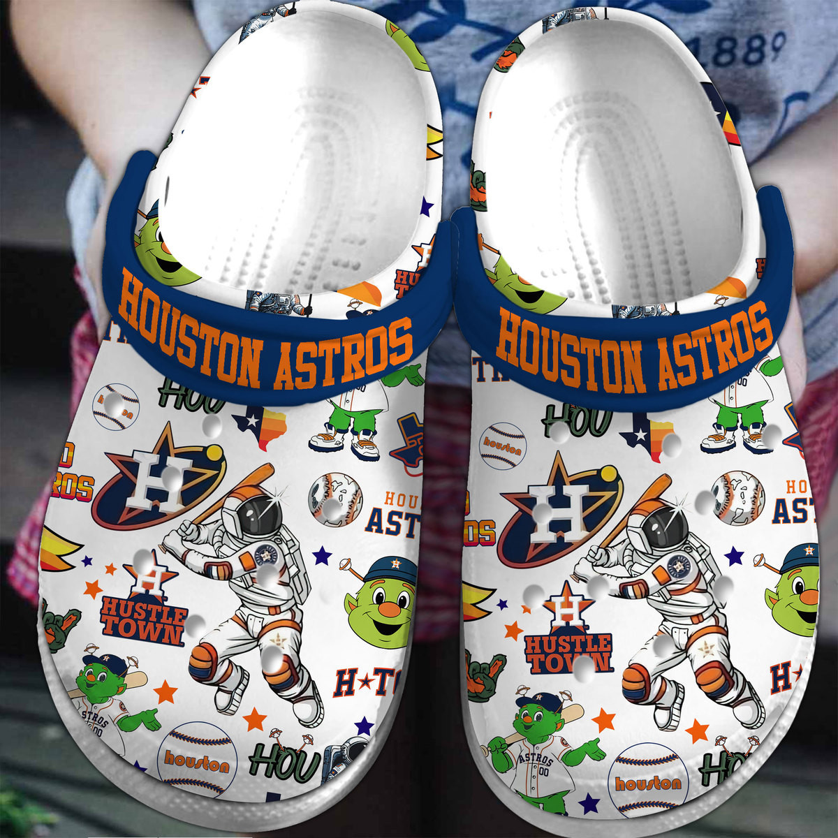 Houston Astros Baseball MLB Sport Crocs Crocband Clogs Shoes Comfortable For Men Women and Kids