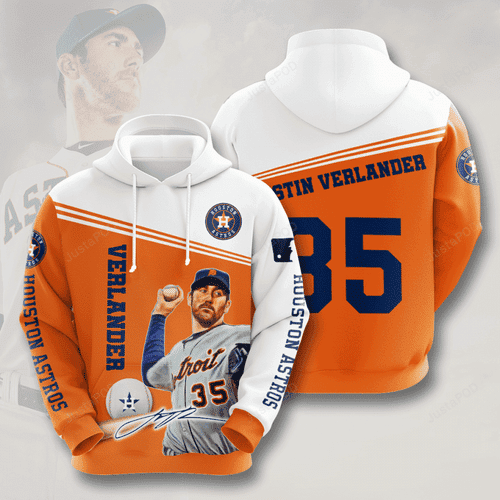 HOUSTON ASTROS Justin Verlander 3D All Over Print Hoodie, Zip Hoodie