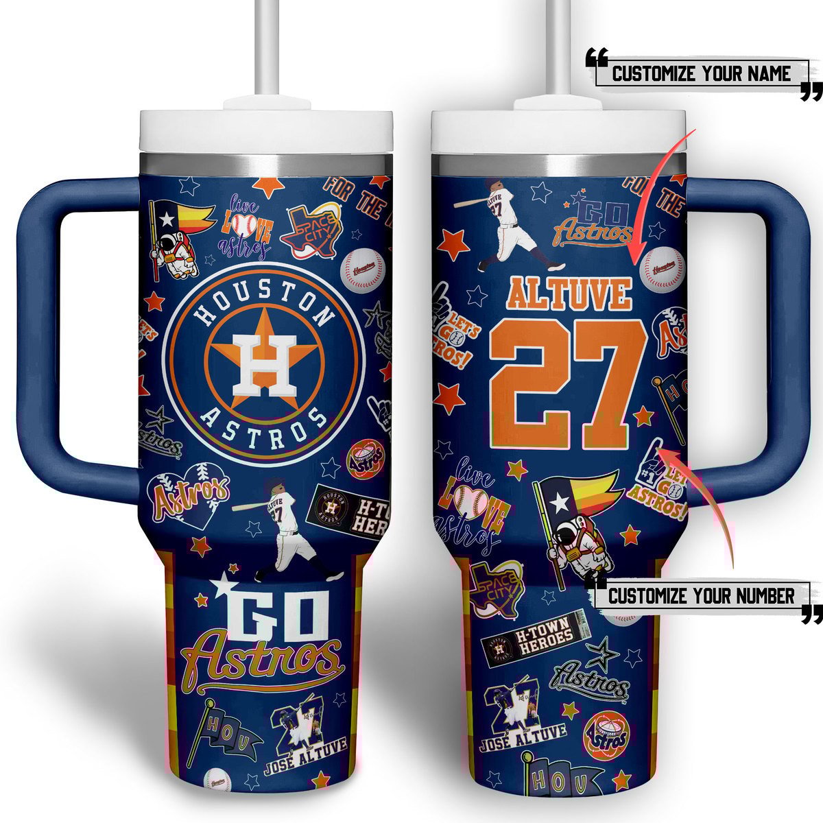 Houston Astros MLB Custom Stanley Cup 40 oz 30 oz Tumbler With HandleTVC2301329