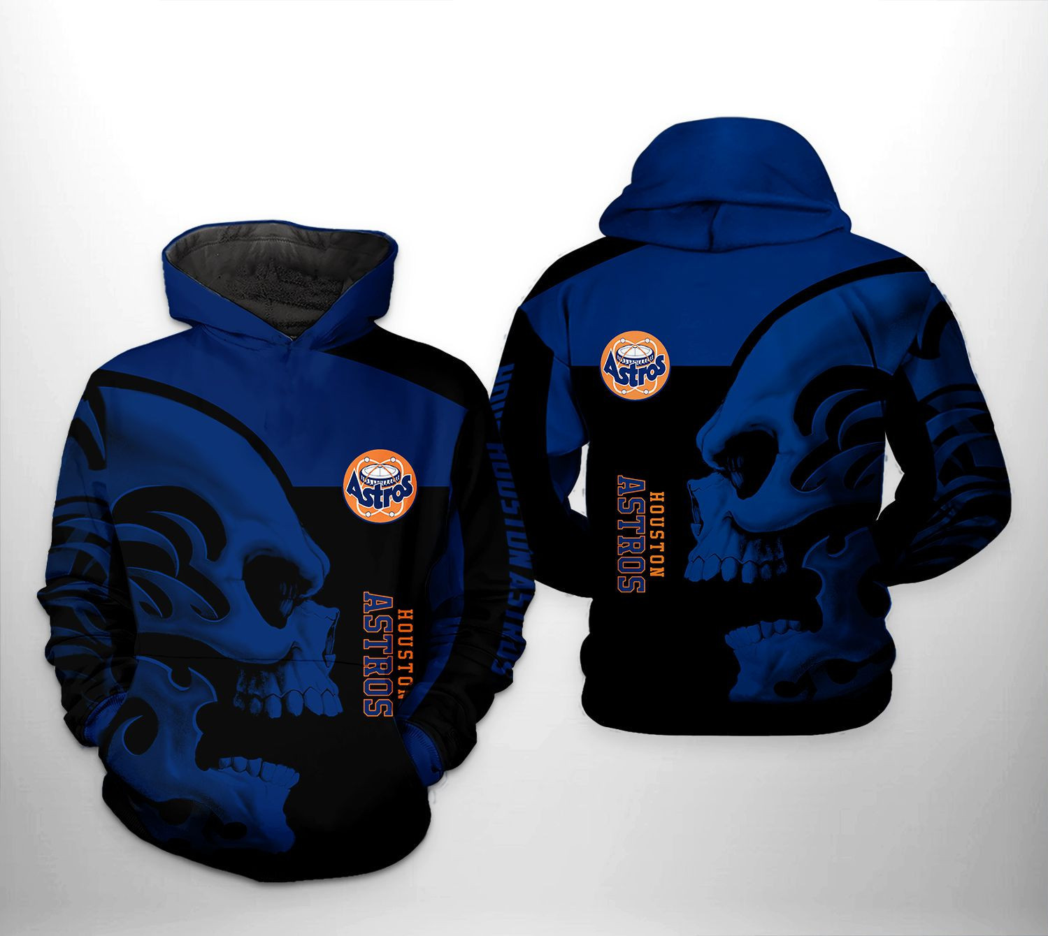Houston Astros MLB Skull 3D All Over Print Hoodie, Zip Hoodie