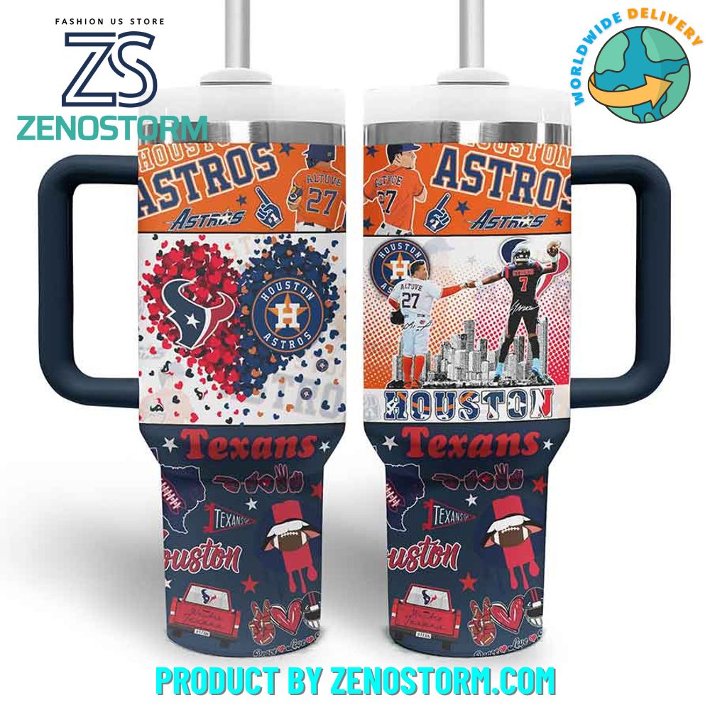 Houston Astros MLB x Houston Texans NFL Custom Stanley Cup 40 oz 30 oz Tumbler With HandleTVC2301416 - Image 2