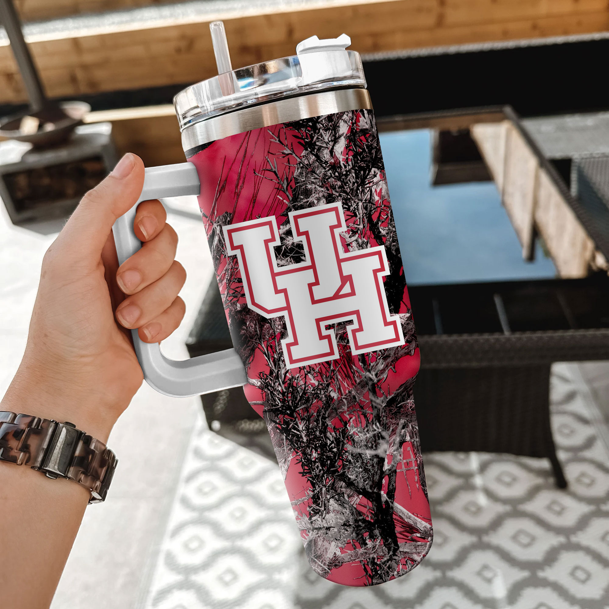 Houston Cougars NCAA Hunting Custom Stanley Cup 40 oz 30 oz Tumbler With HandleTVC230115 - Image 2