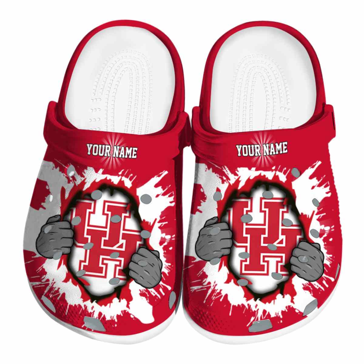 Houston Cougars NCAA Sport Crocs Crocband Clogs Shoes Comfortable For Men Women and Kids