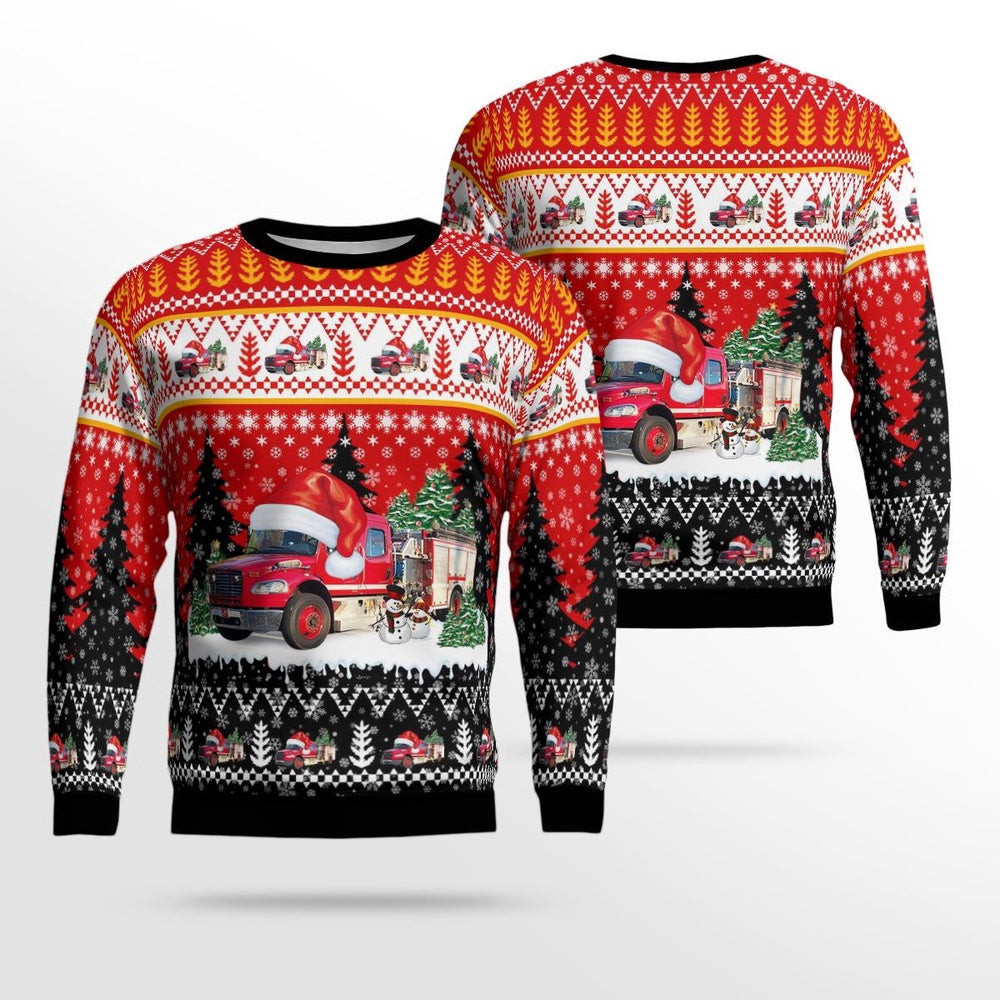Houston County Fire Department Christmas AOP Ugly Sweater Xmas Unisex Sweater Christmas Gifts For Men Women