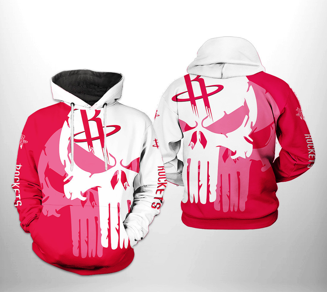 Houston Rockets NBA Team Skull 3D All Over Print Hoodie, Zip Hoodie