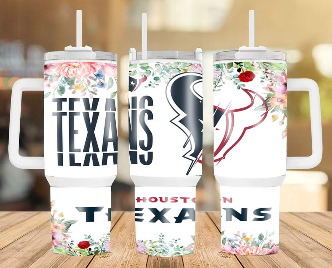 Houston Texans Floral NFL Custom Stanley Cup 40 oz 30 oz Tumbler With HandleTVC2301232